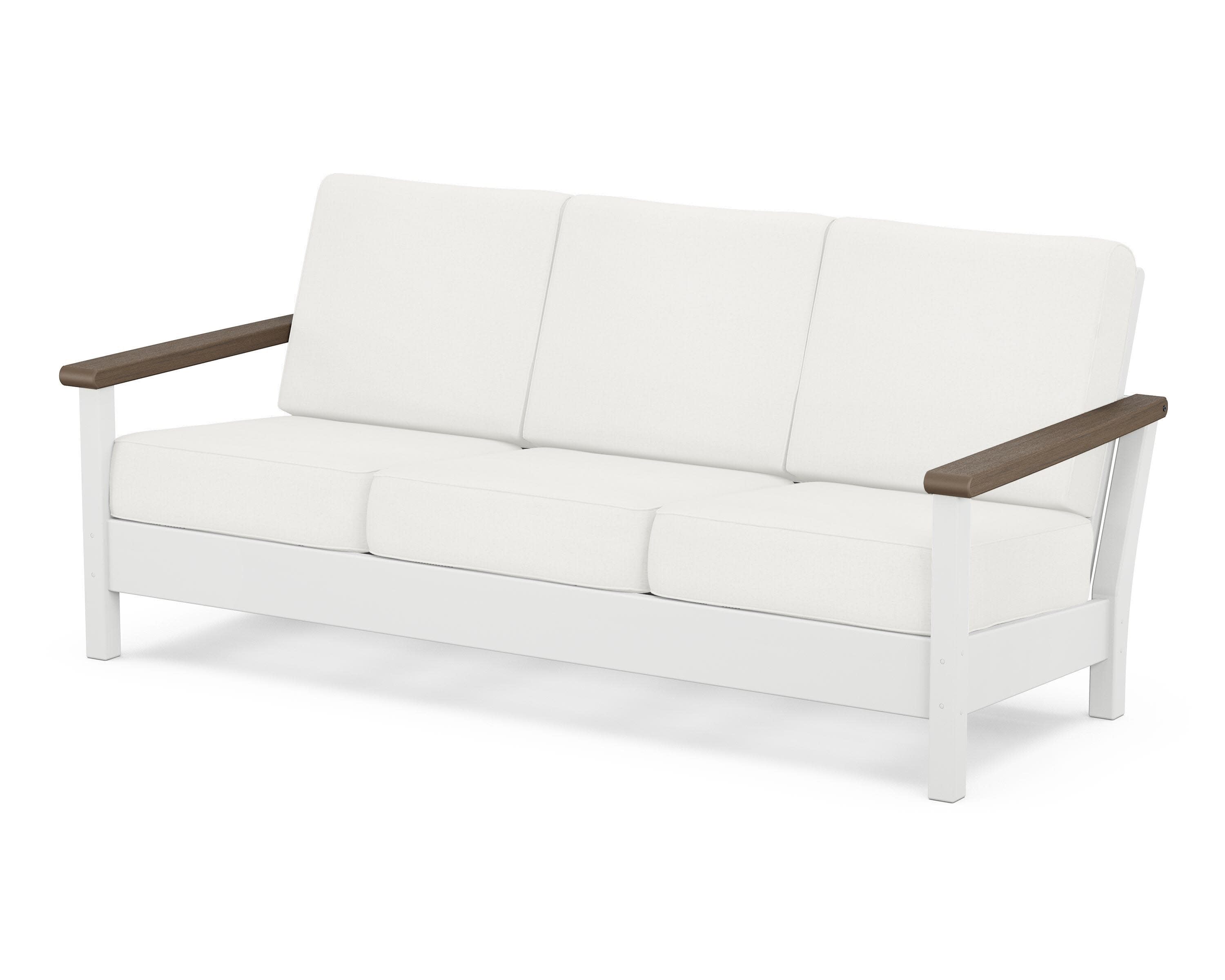 Harbour Deep Seating Sofa in White / Kona / Natural Linen