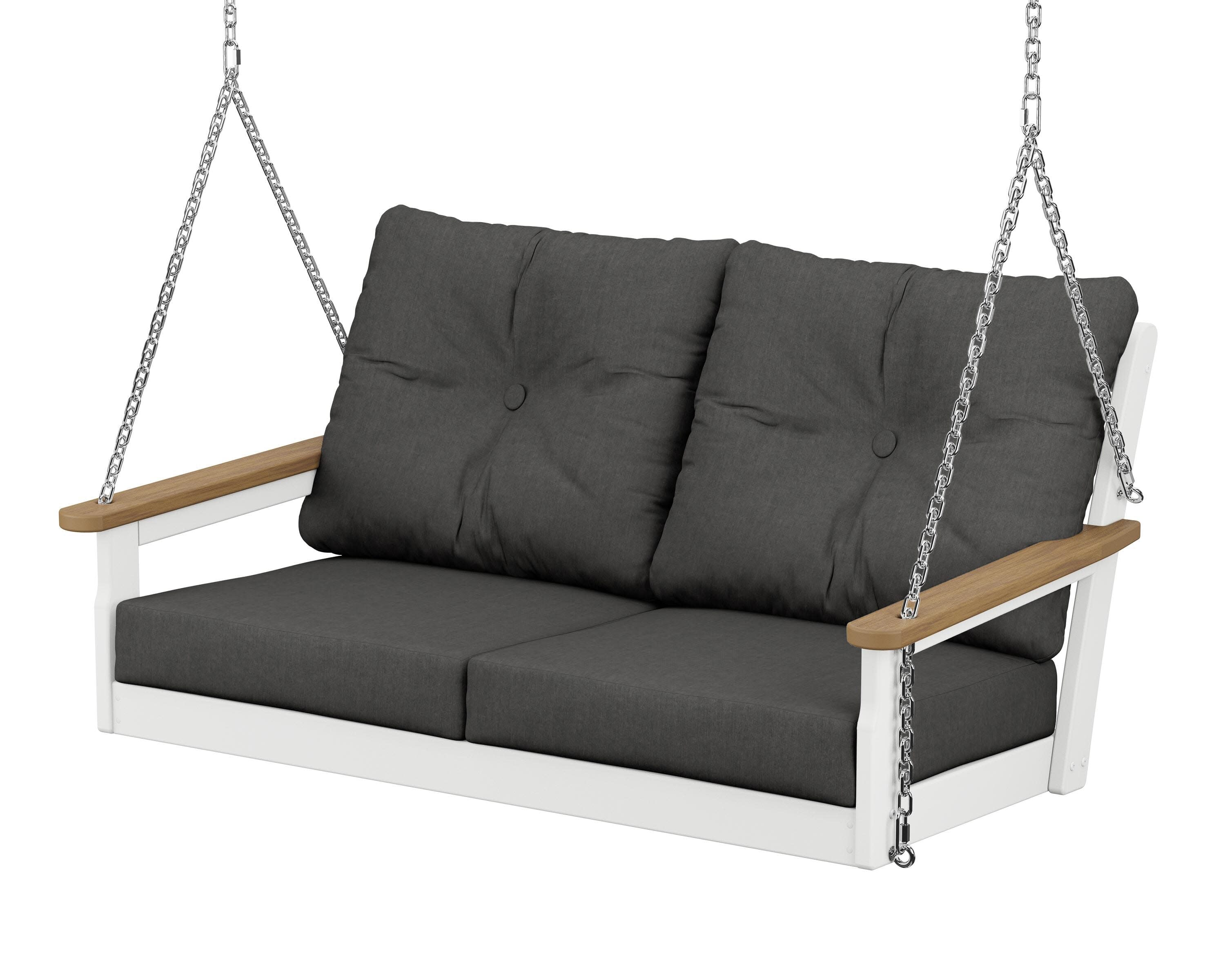 Vineyard Deep Seating Swing in White / Natural / Spectrum Carbon