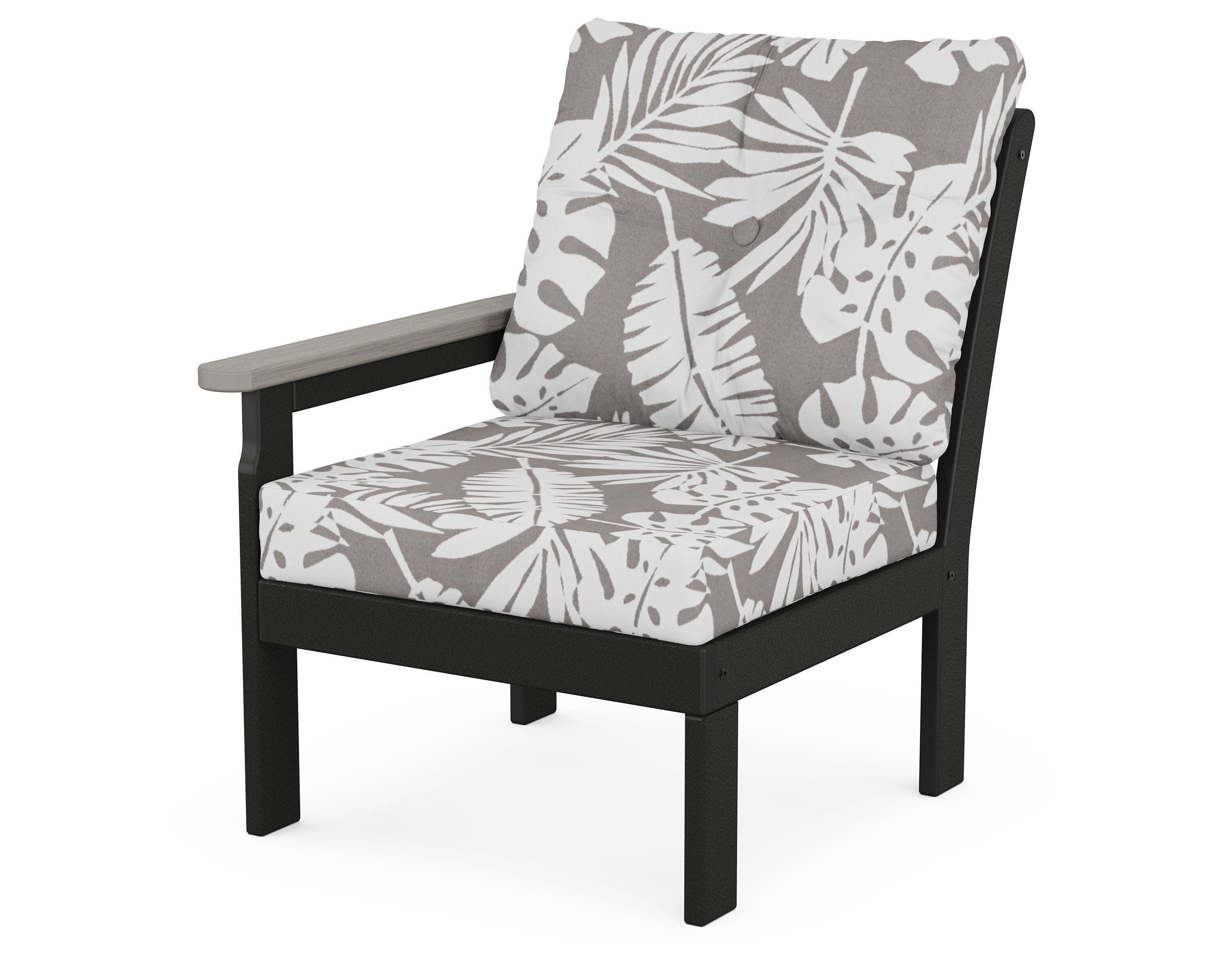 Vineyard Modular Left Arm Chair in Black / Driftwood / Leaf Grey Mist