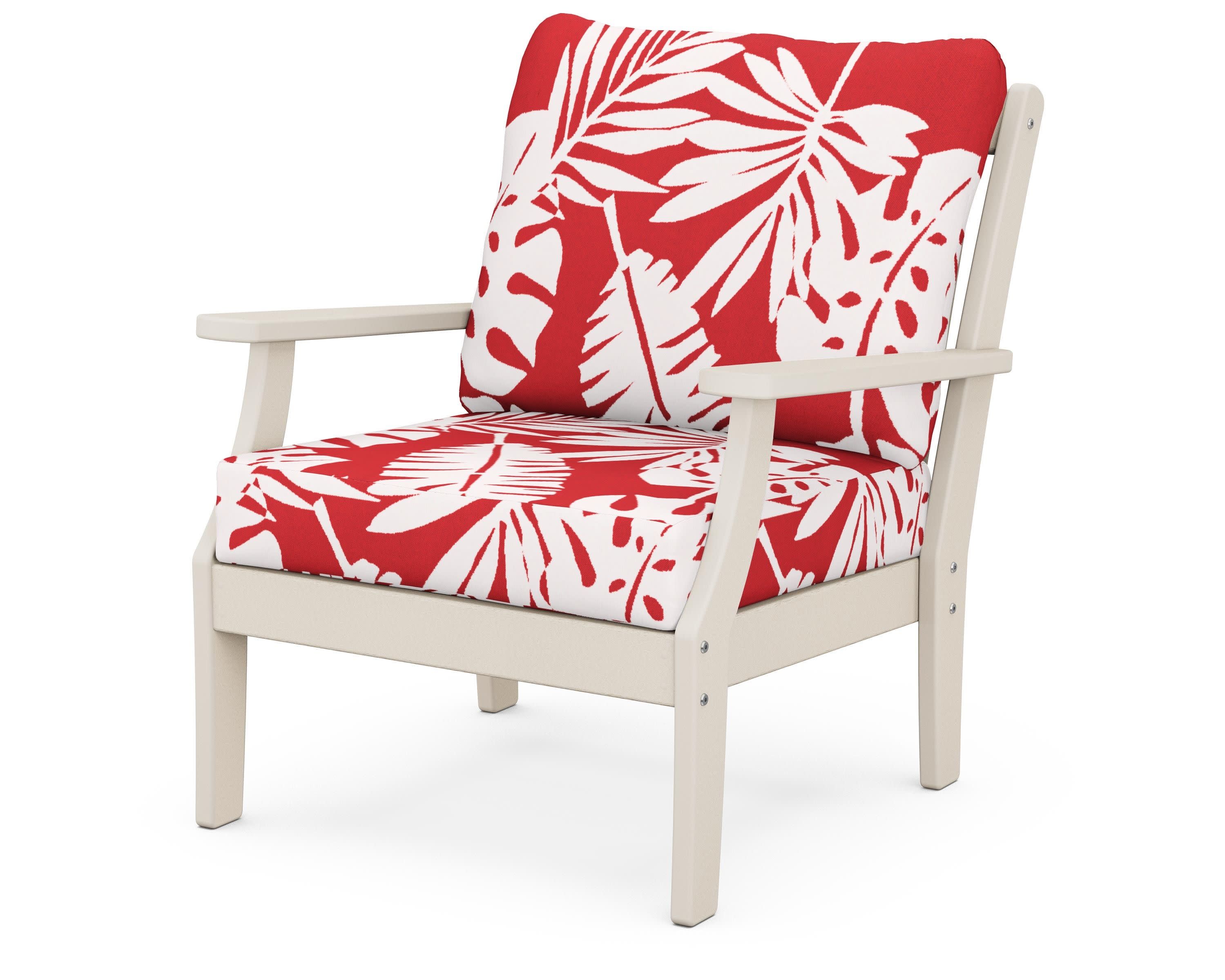 Braxton Deep Seating Chair in Sand / Leaf Crimson