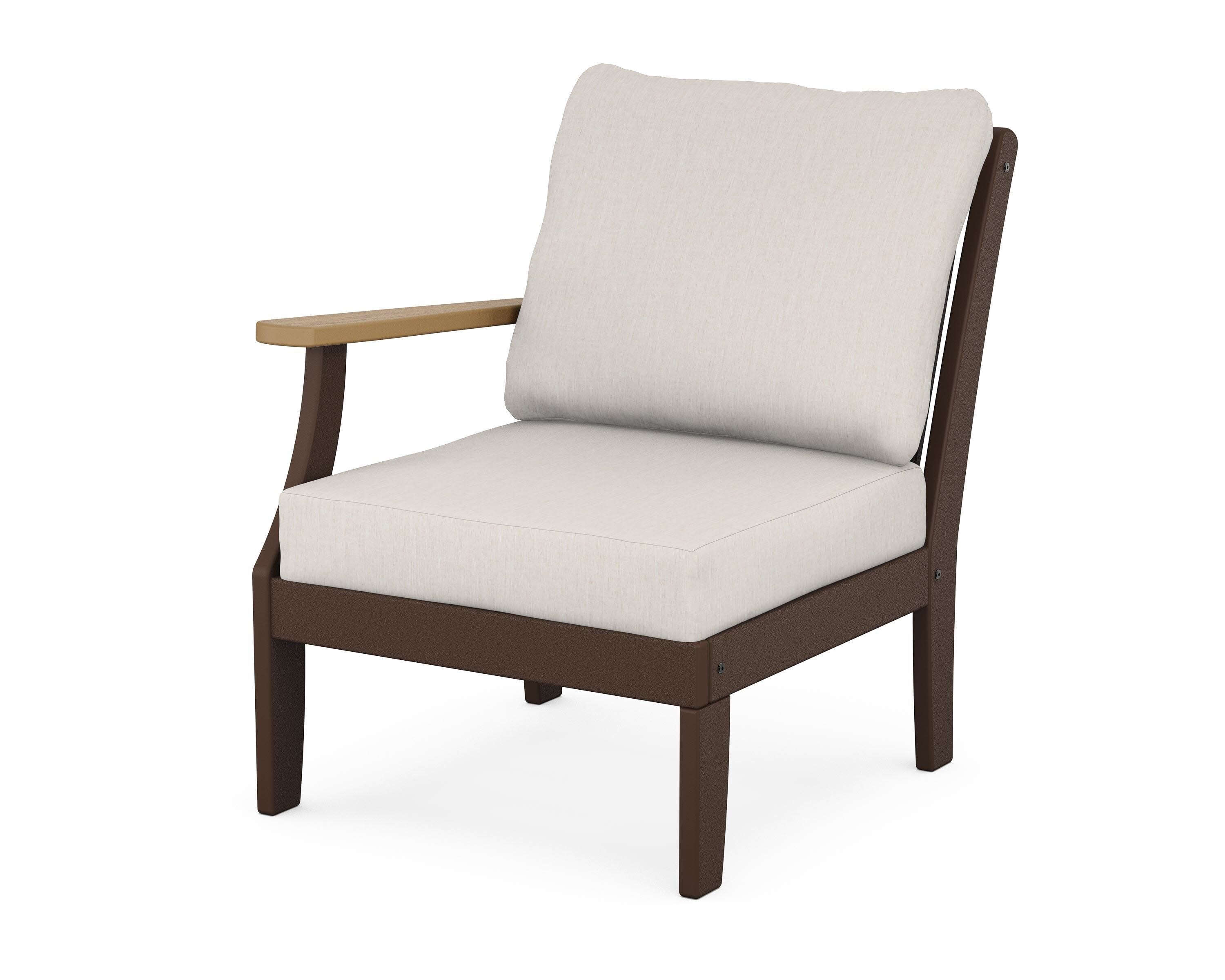 Braxton Modular Left Arm Chair in Mahogany / Natural / Cast Ash