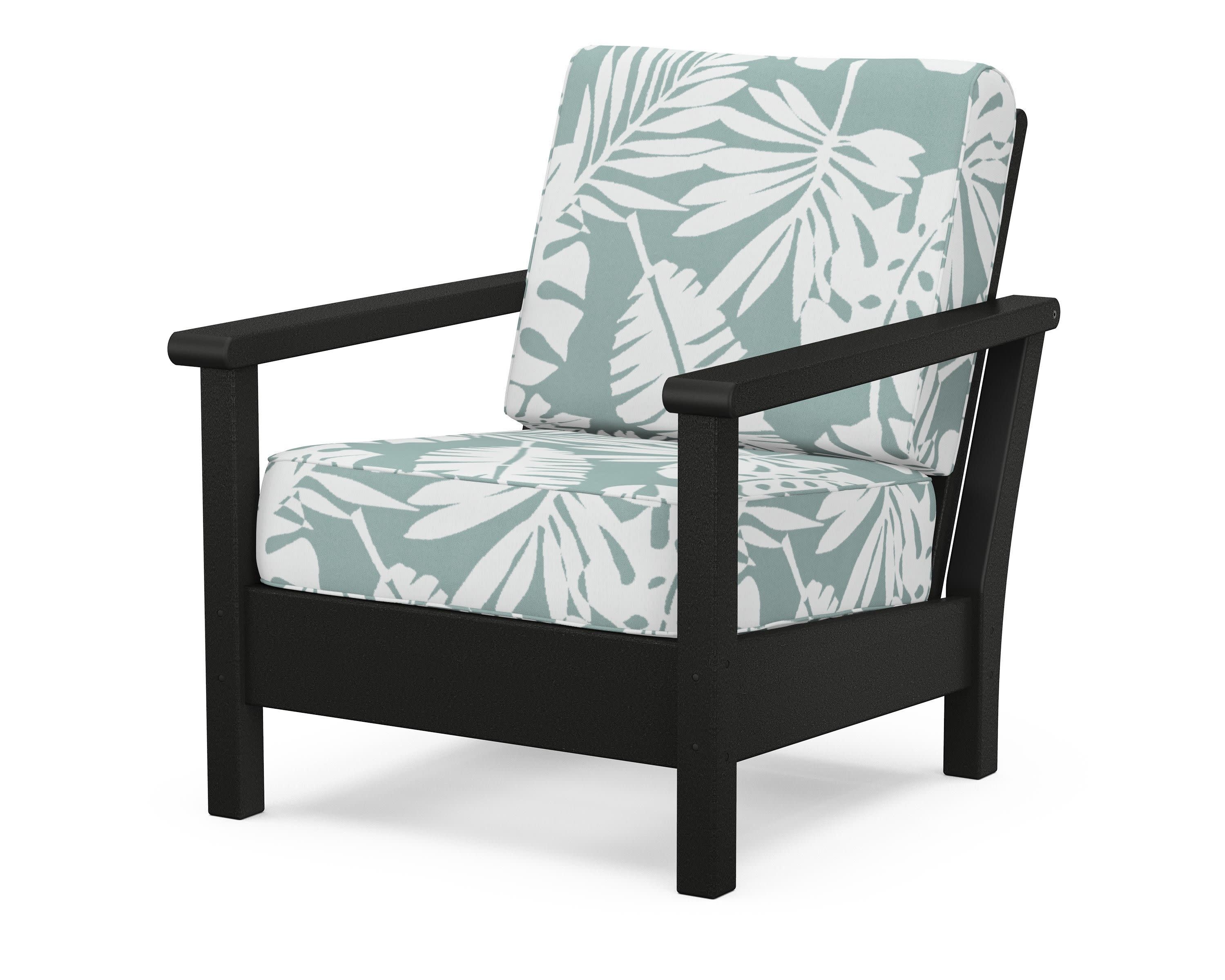Harbour Deep Seating Chair in Black / Leaf Glacier Spa