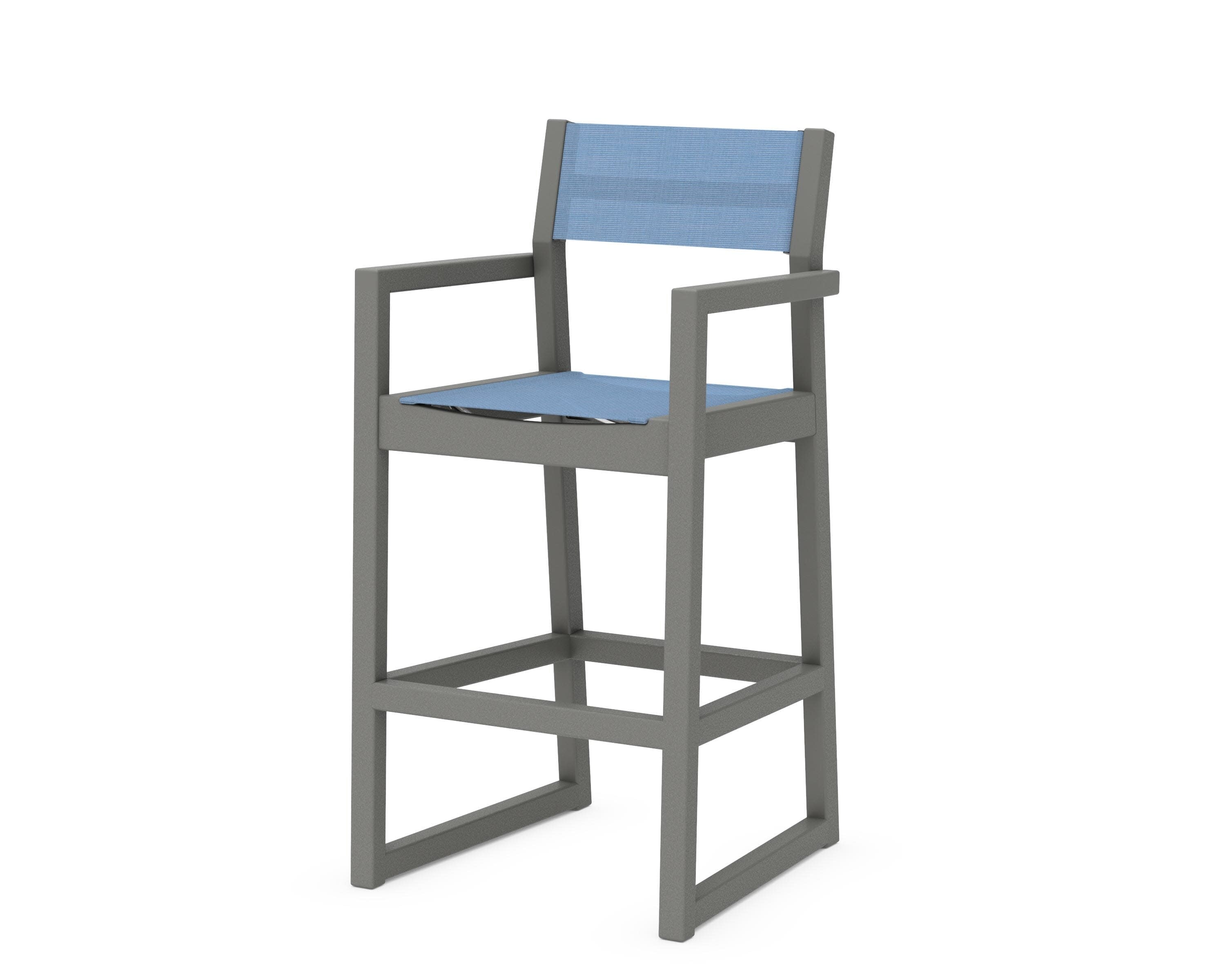 EDGE Sling Bar Arm Chair in Slate Grey / Poolside Sling