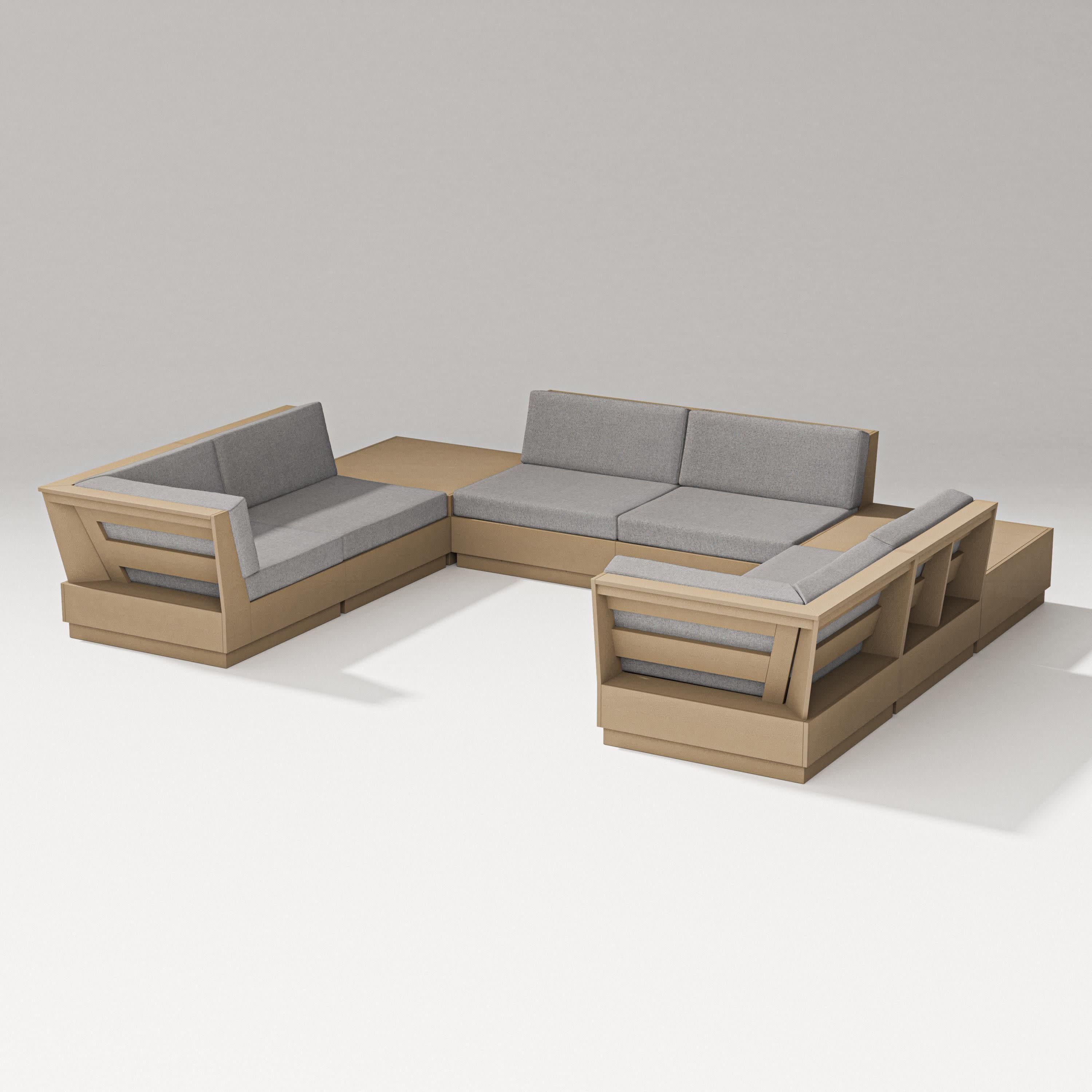 Elevate 8-Piece U-Shaped Sectional in Vintage Sahara / Grey Mist