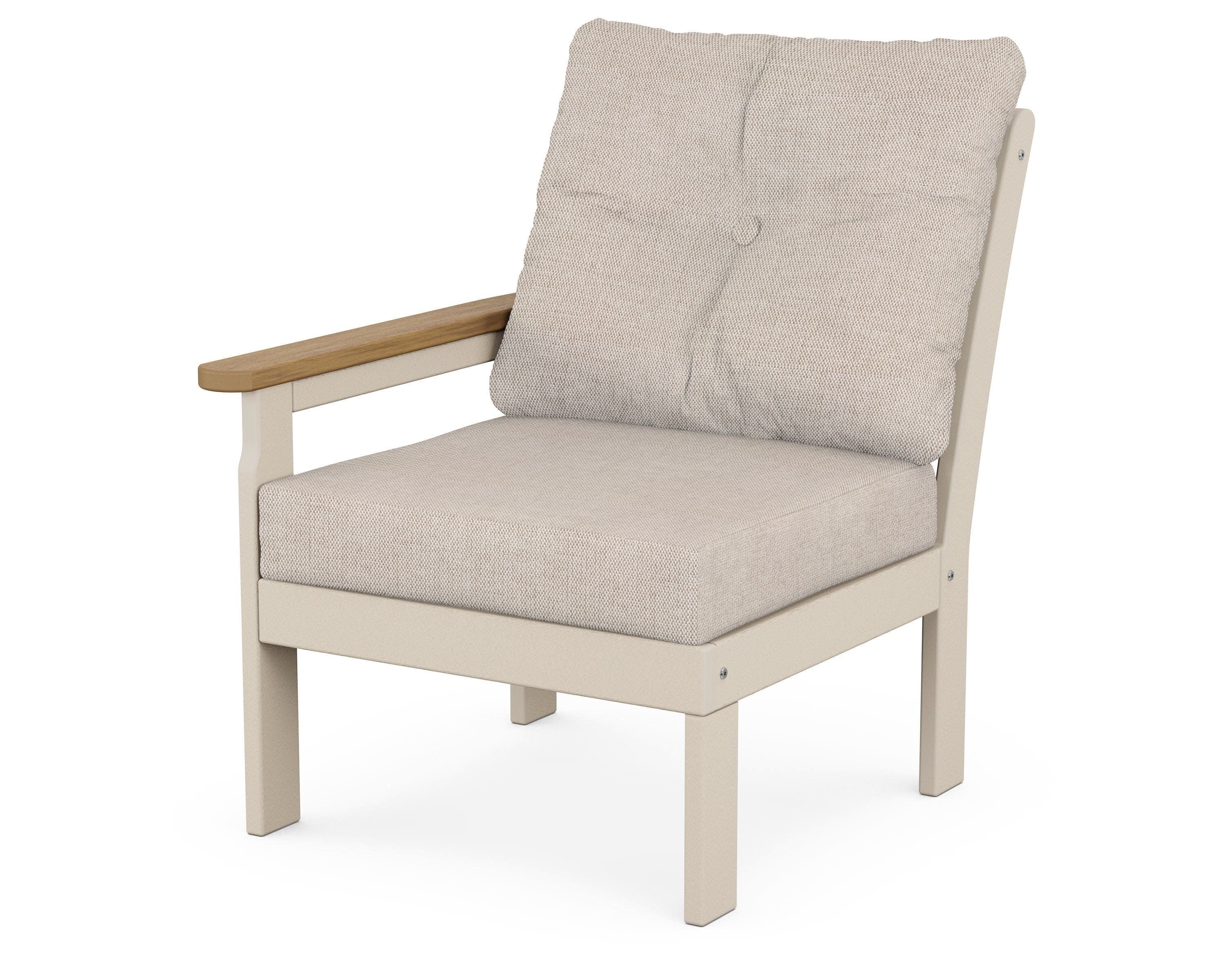 Vineyard Modular Left Arm Chair in Sand / Natural / Blend Linen