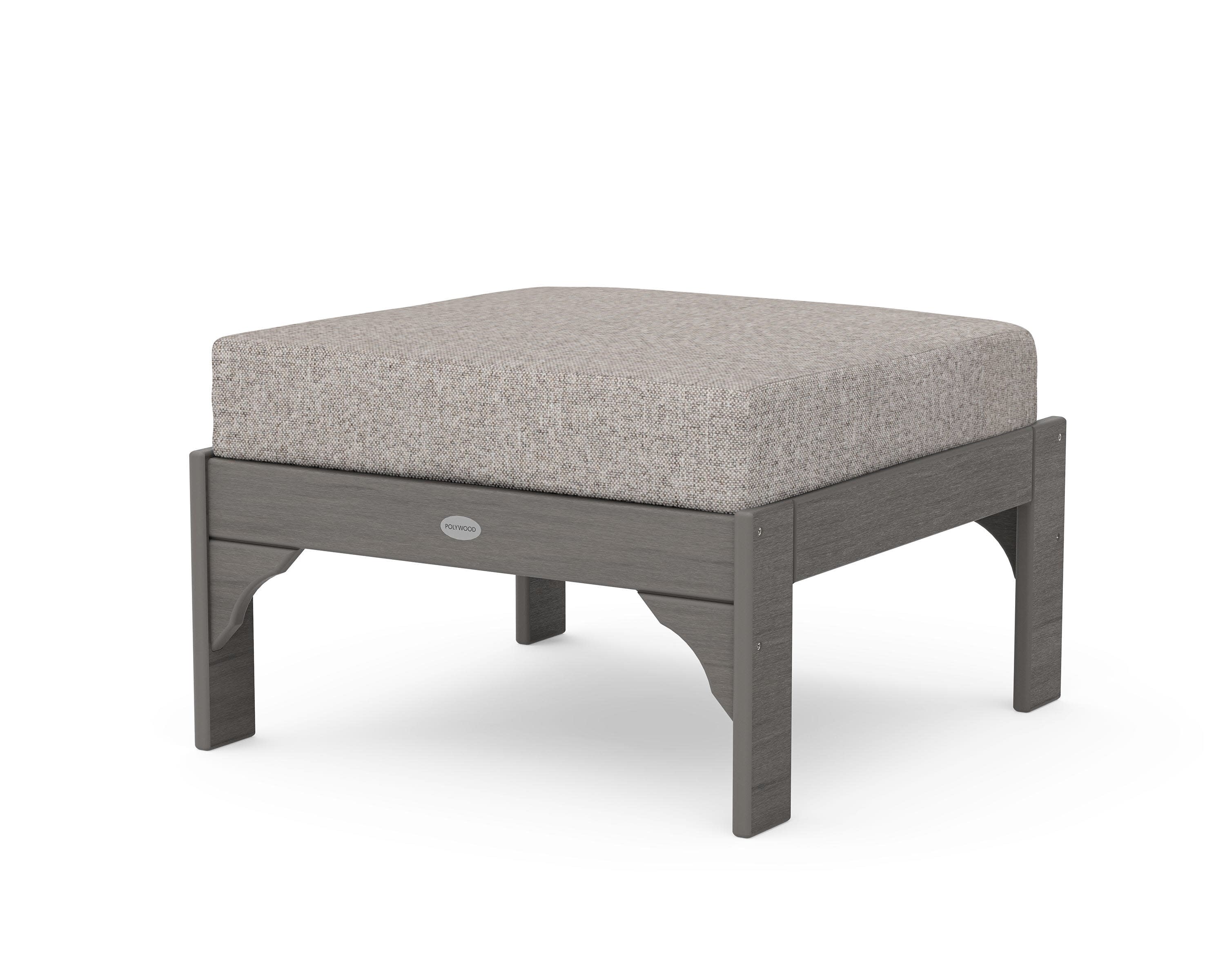 Vineyard Deep Seating Ottoman in Driftwood / Weathered Tweed