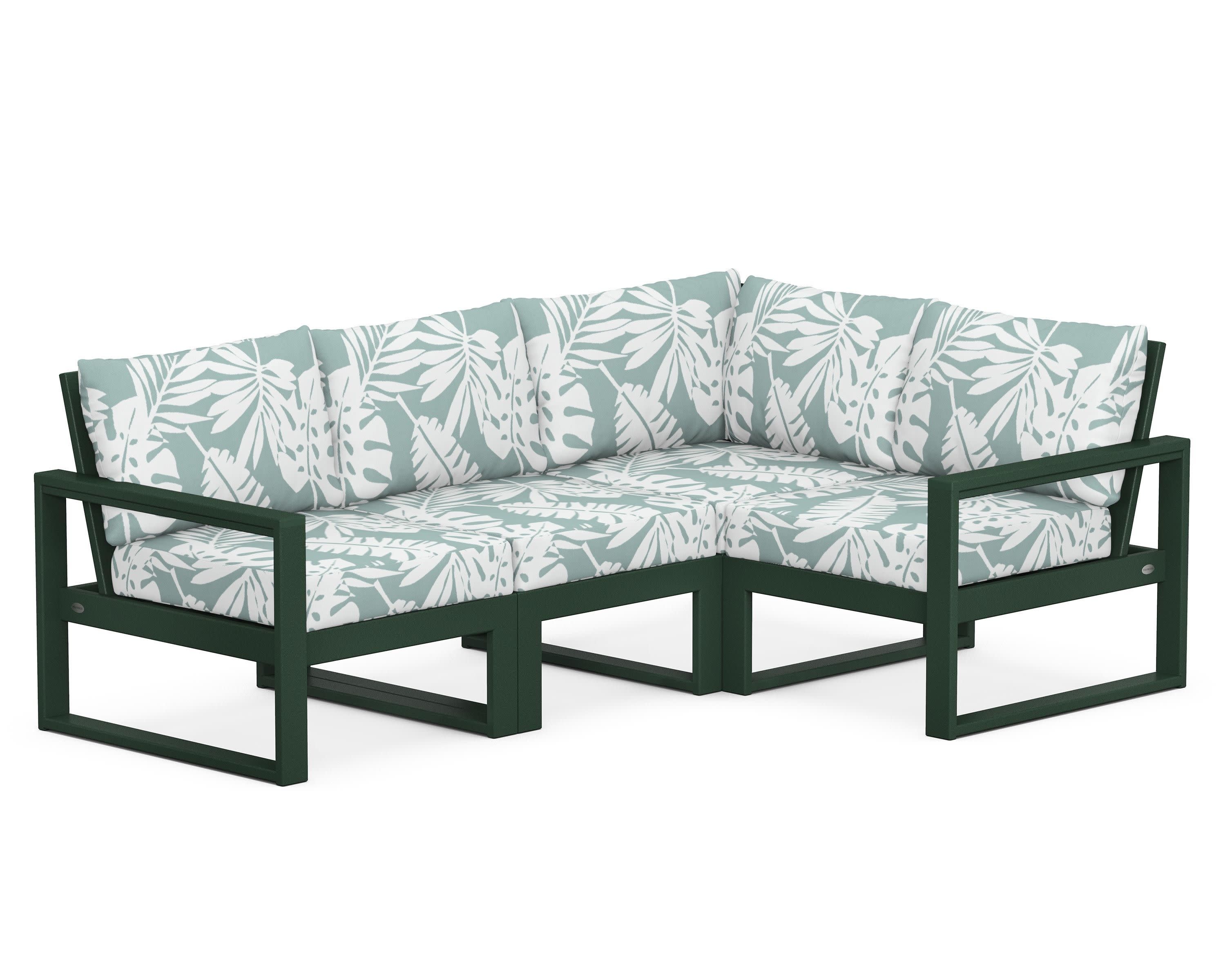 EDGE 4-Piece Modular Deep Seating Set in Green / Leaf Glacier Spa