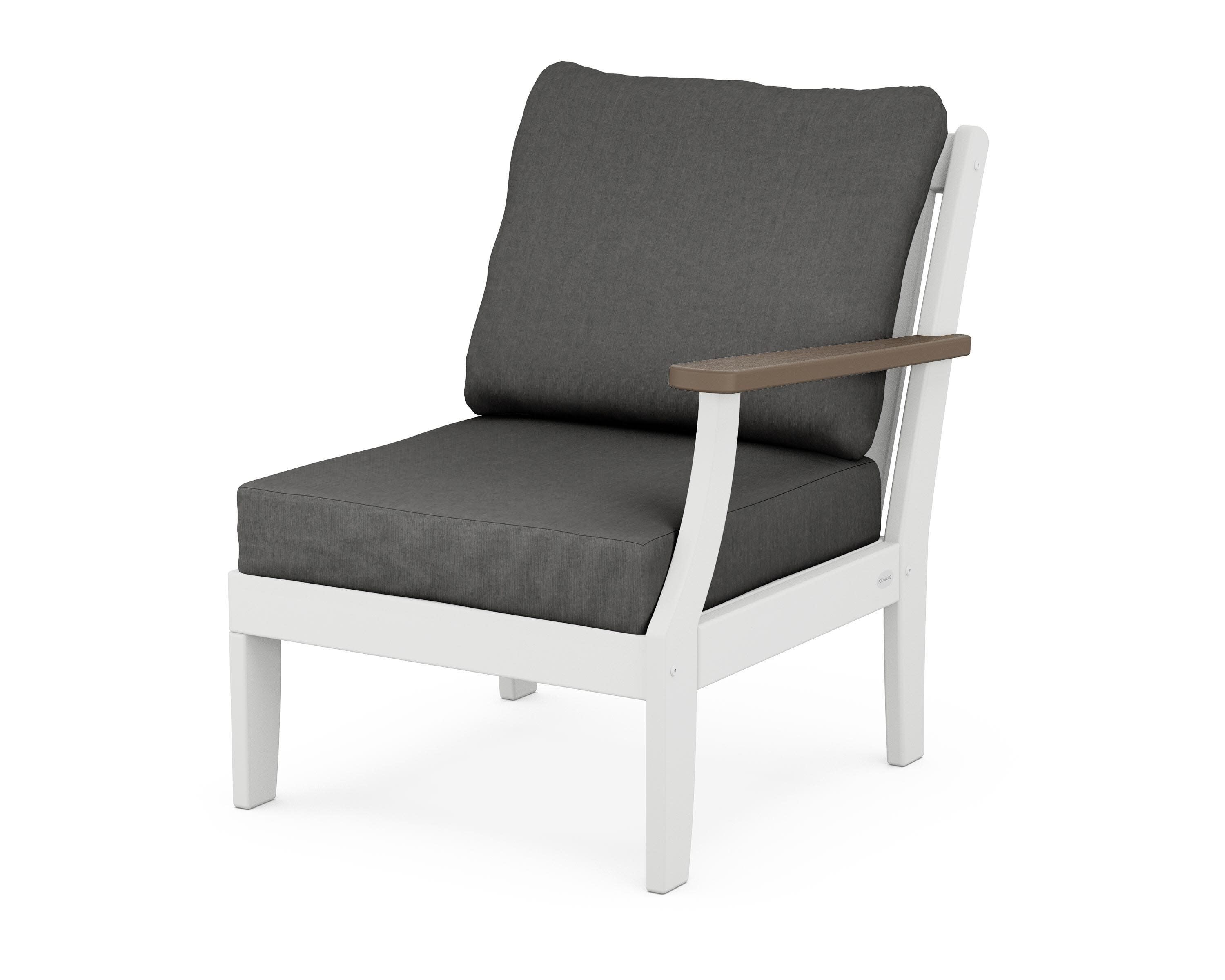 Braxton Modular Right Arm Chair in White / Kona / Spectrum Carbon