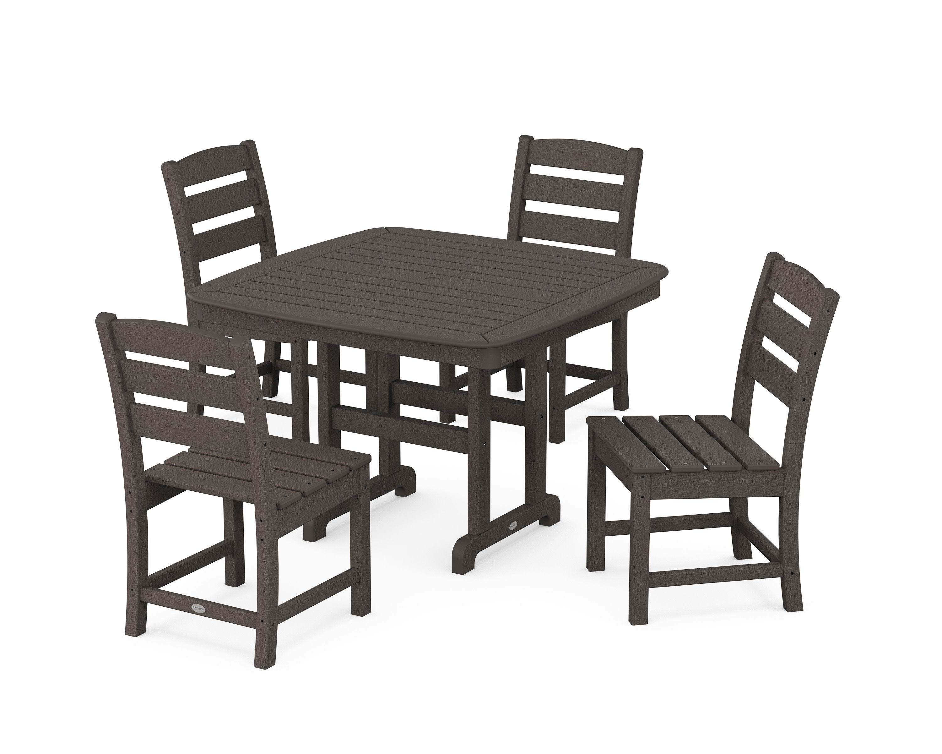 Lakeside Side Chair 5-Piece Dining Set with Trestle Legs in Vintage Coffee