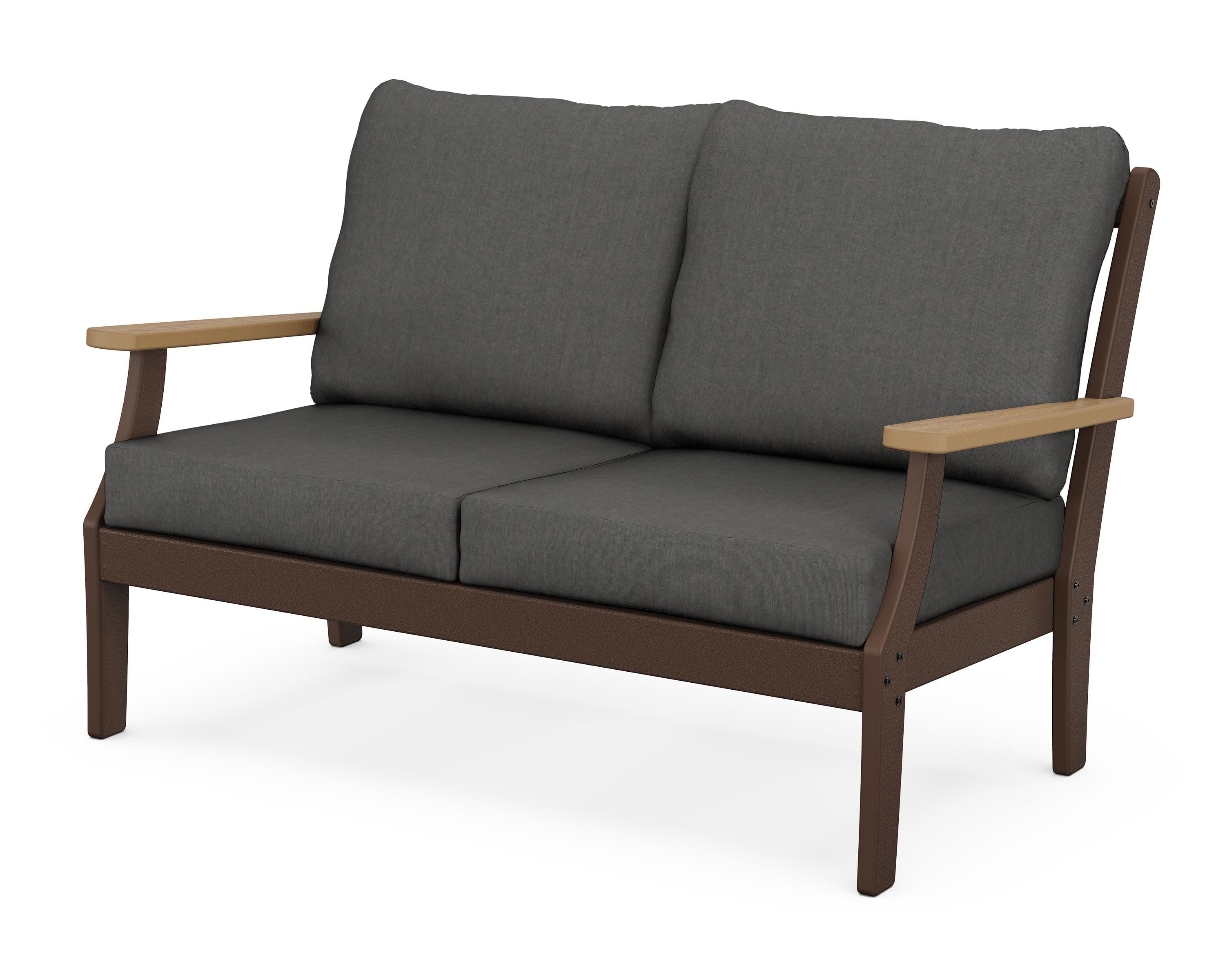 Braxton Deep Seating Loveseat in Mahogany / Natural / Spectrum Carbon