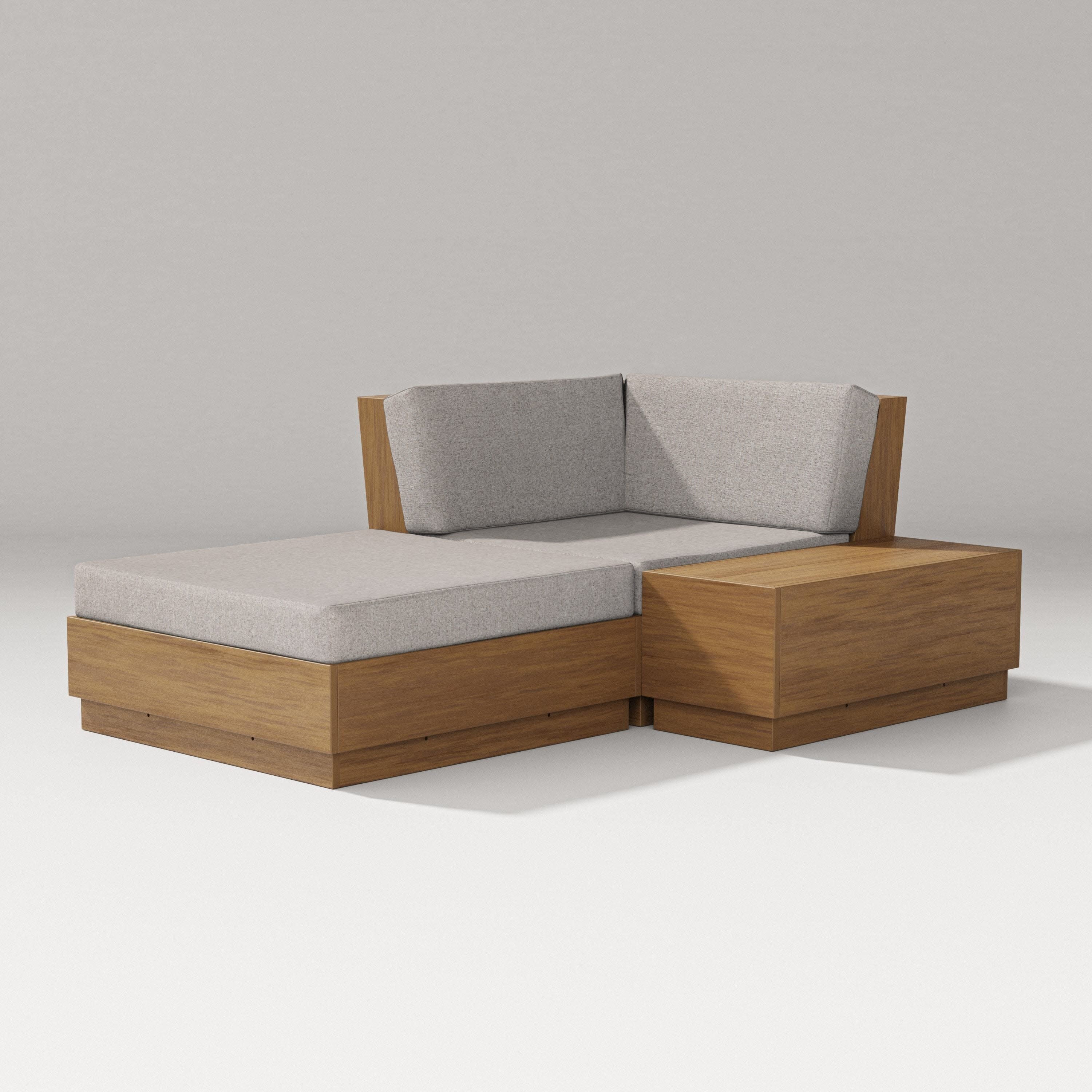 Elevate Corner Chaise in Natural / Weathered Tweed