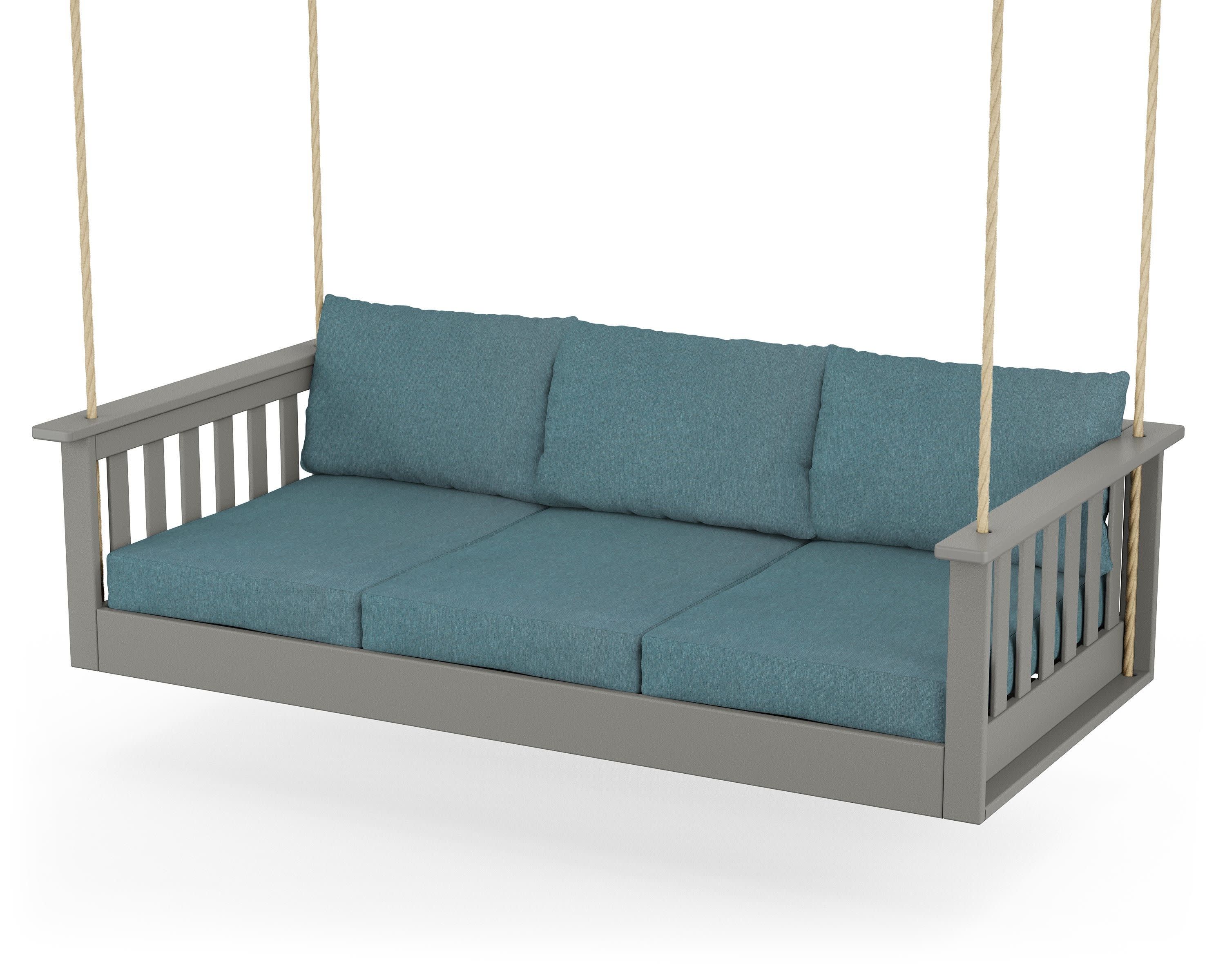 Vineyard Daybed Swing in Slate Grey / Ocean Teal