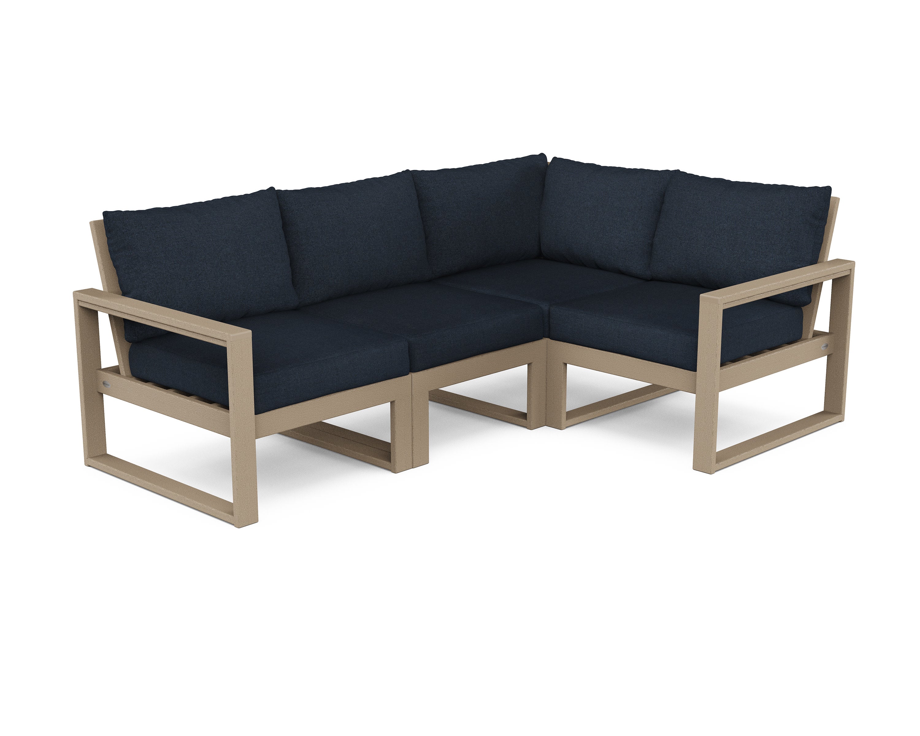 EDGE 4-Piece Modular Deep Seating Set in Vintage Sahara / Marine Indigo