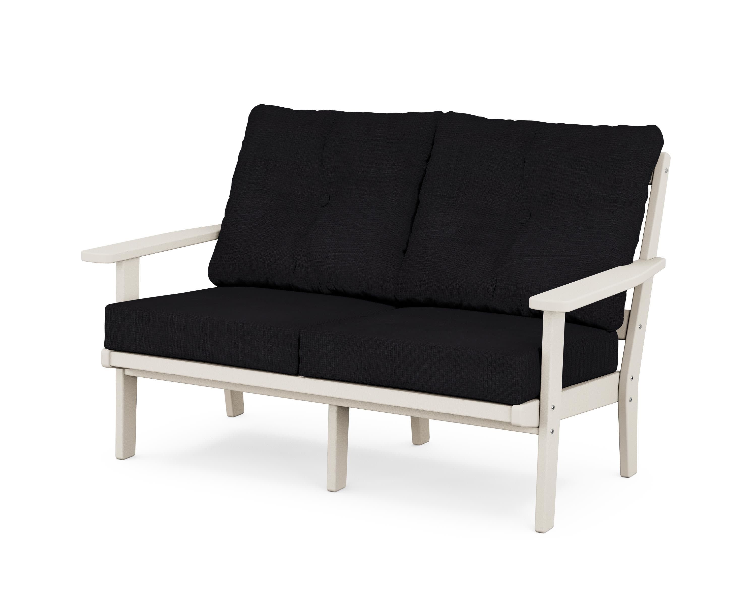 Oxford Deep SeatingLoveseat in Sand / Midnight Linen