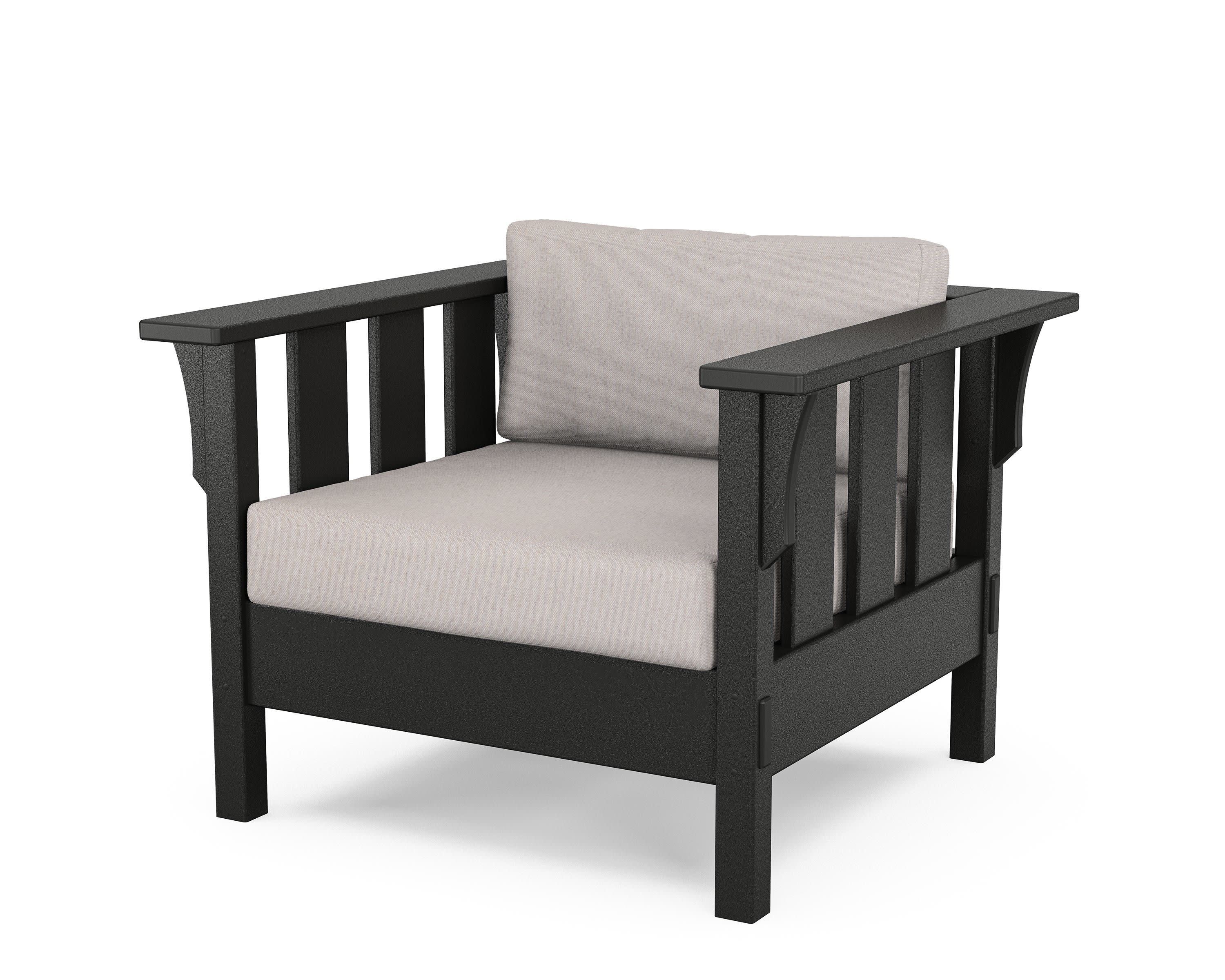 Acadia Deep Seating Chair in Black / Dune Burlap