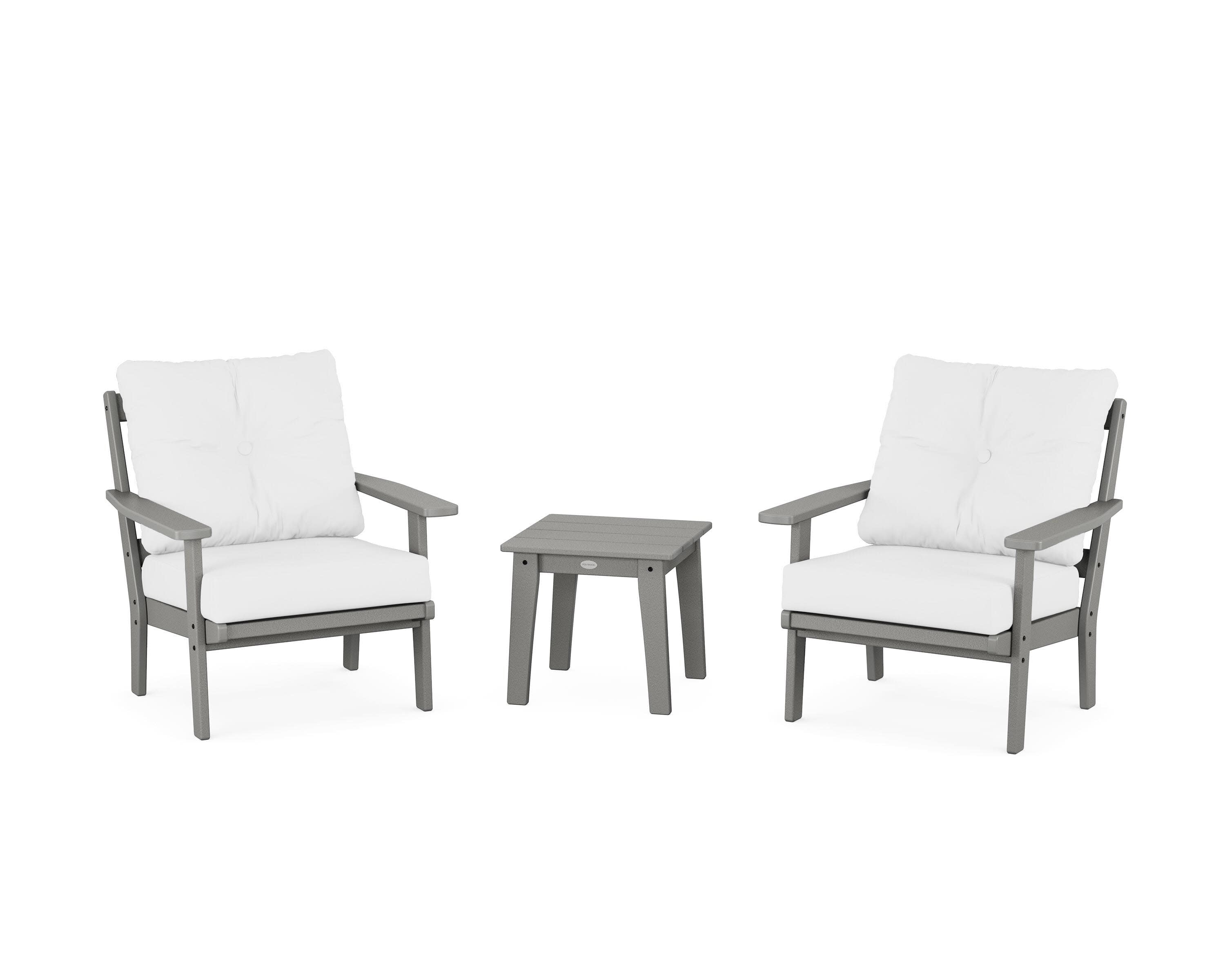 Prairie 3-Piece Deep Seating Set in Slate Grey / Natural