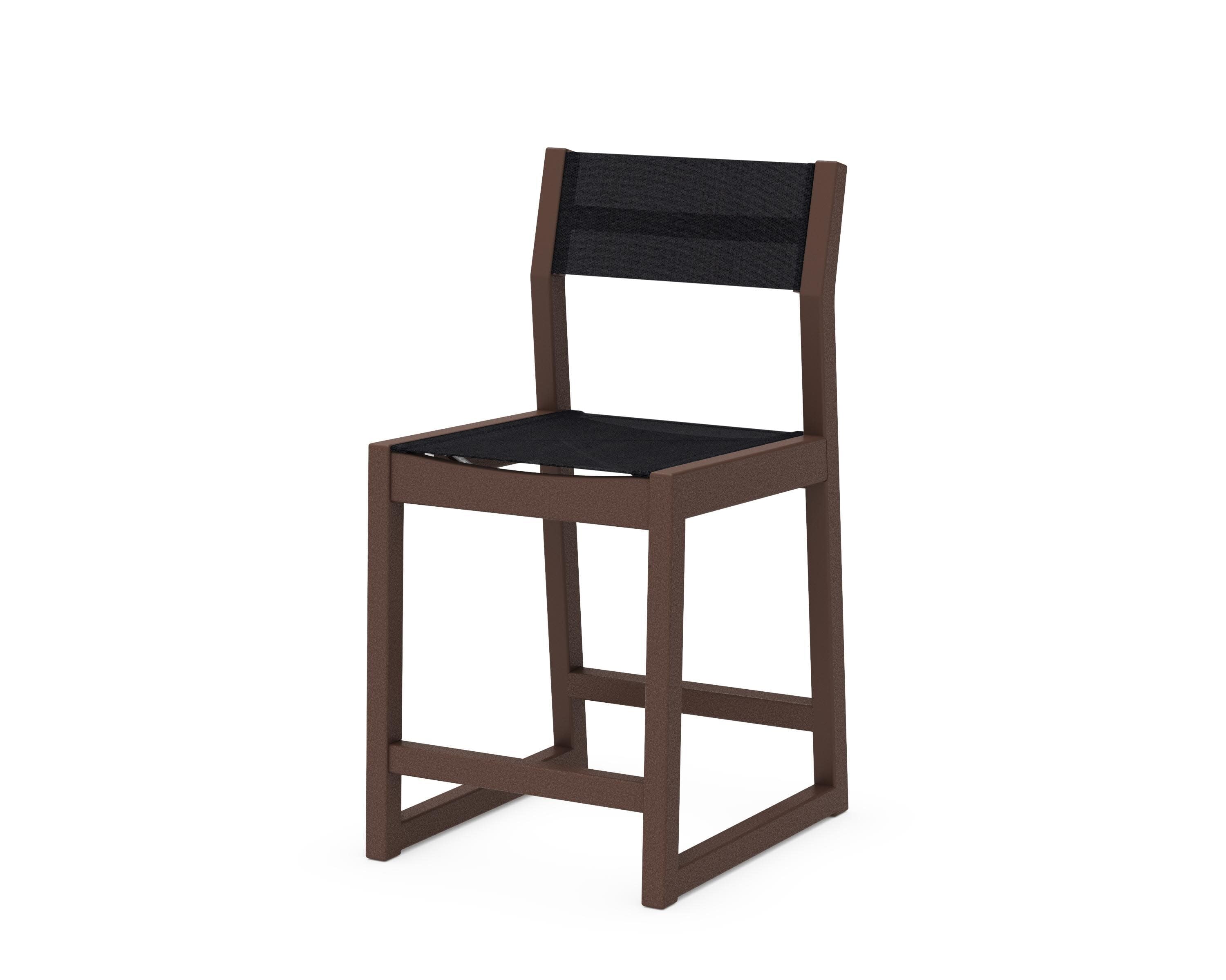 EDGE Sling Counter Side Chair in Mahogany / Black Sling