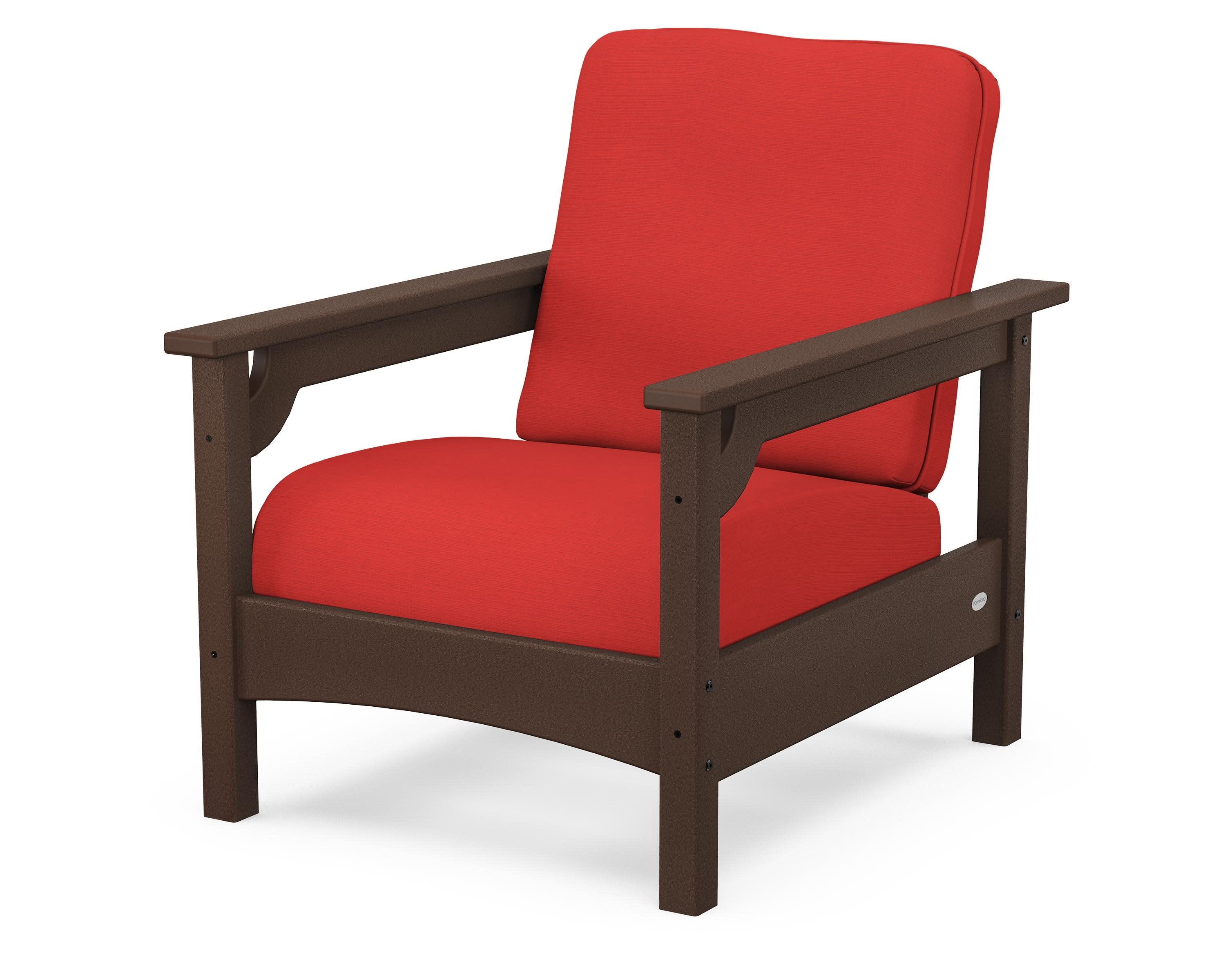Club Chair in Mahogany / Crimson Linen