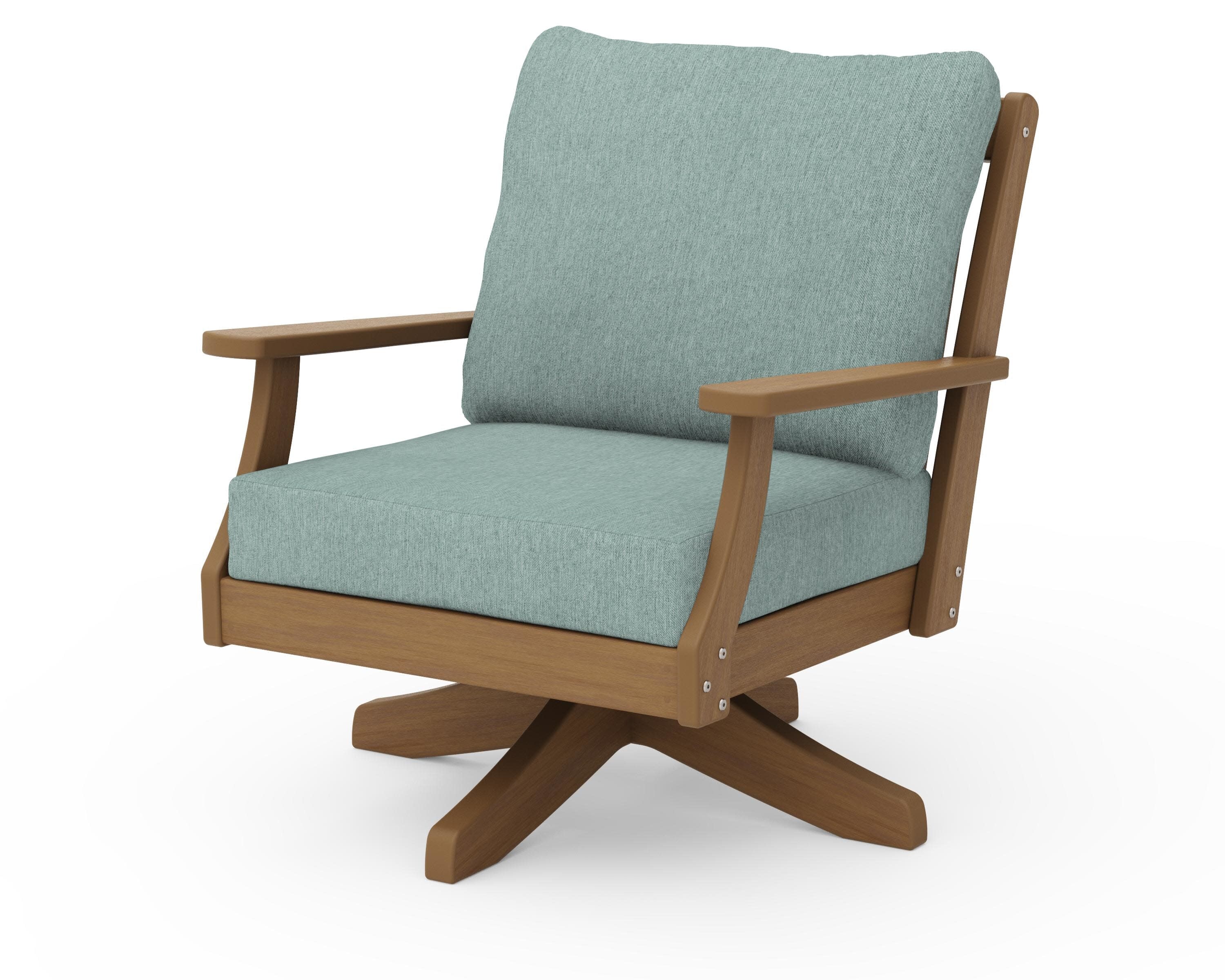 Braxton Deep Seating Swivel Chair in Natural / Glacier Spa