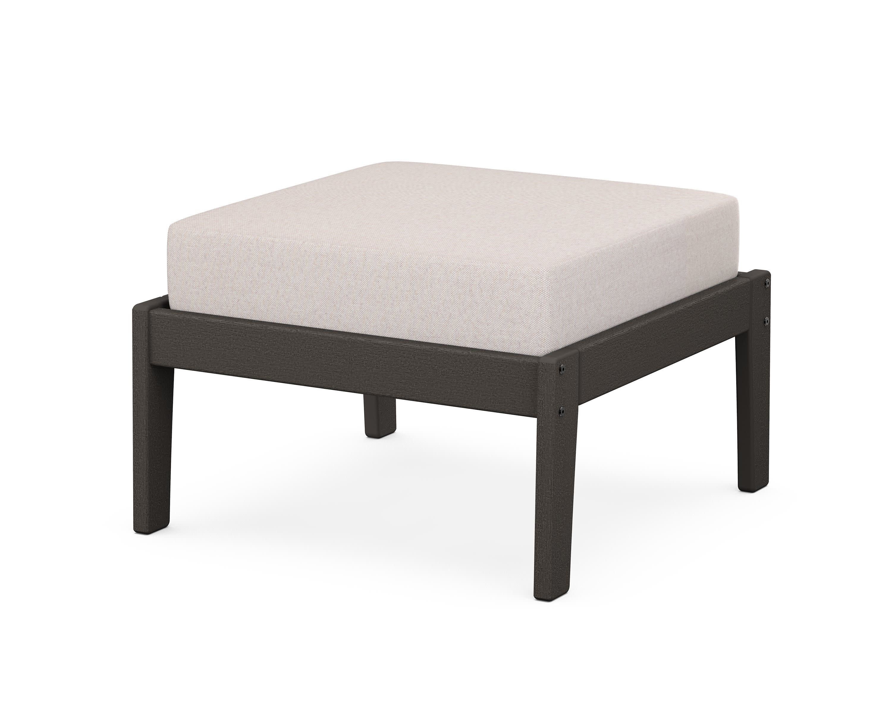 Deep Seating Ottoman in Vintage Coffee / Dune Burlap