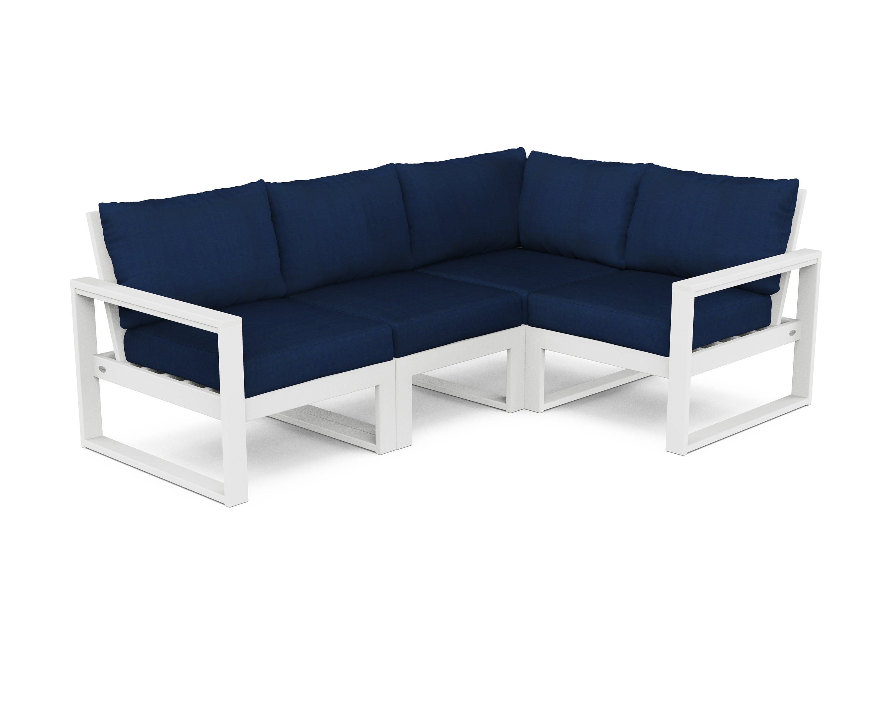 EDGE 4-Piece Modular Deep Seating Set in White / Navy