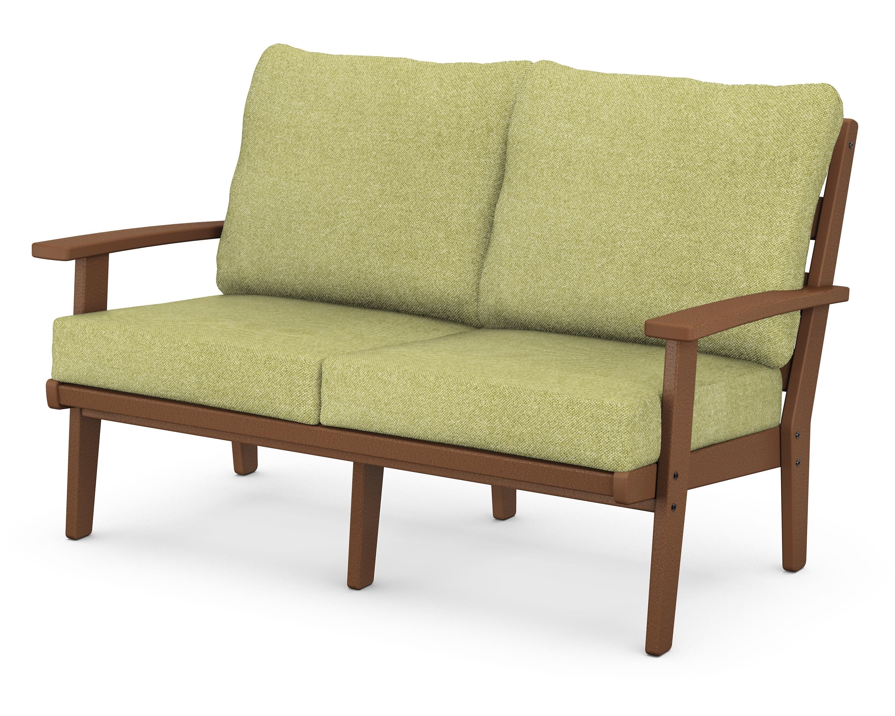 Grant Park Deep Seating Loveseat in Teak / Chartreuse Boucle