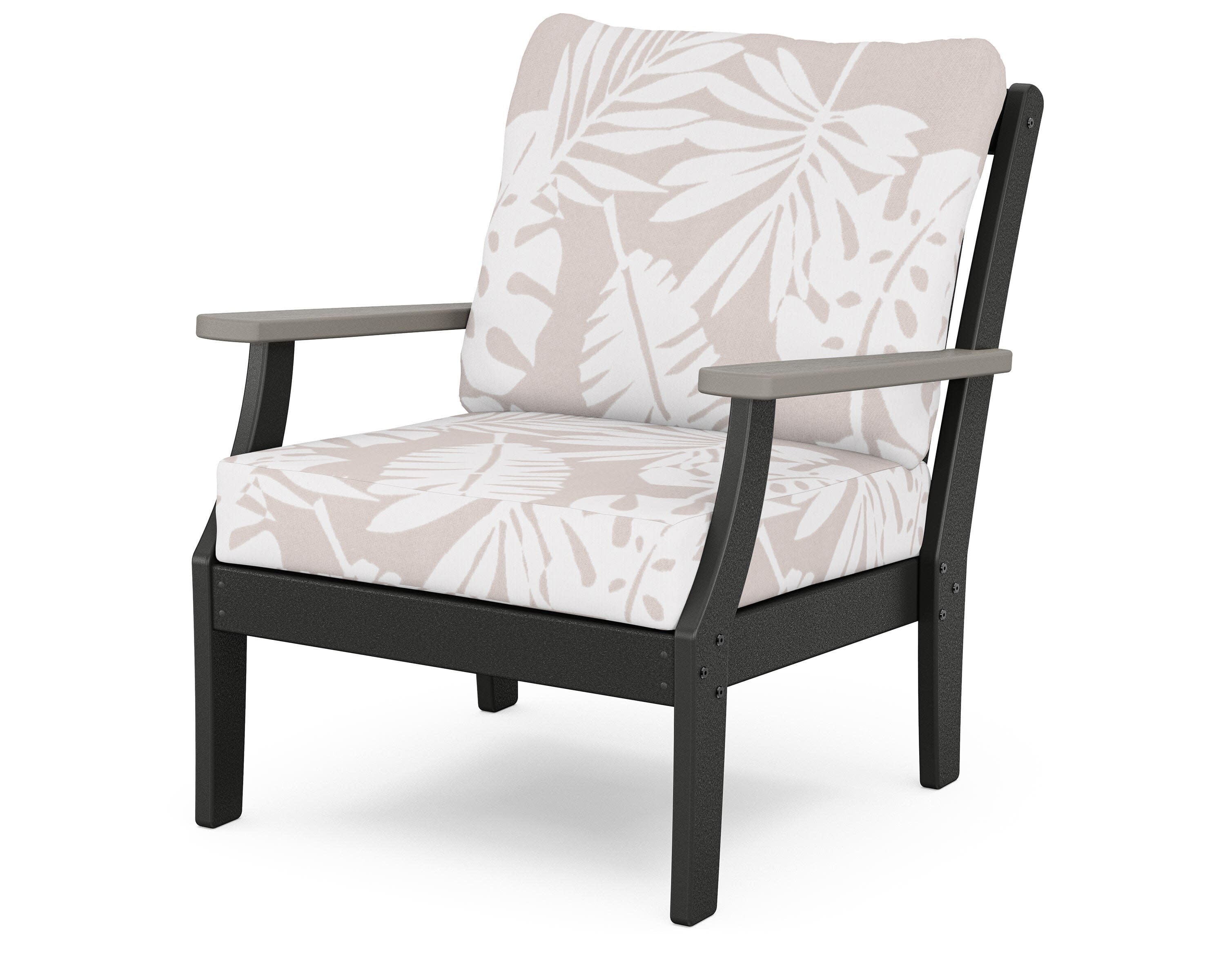 Braxton Deep Seating Chair in Black / Driftwood / Leaf Dune Burlap
