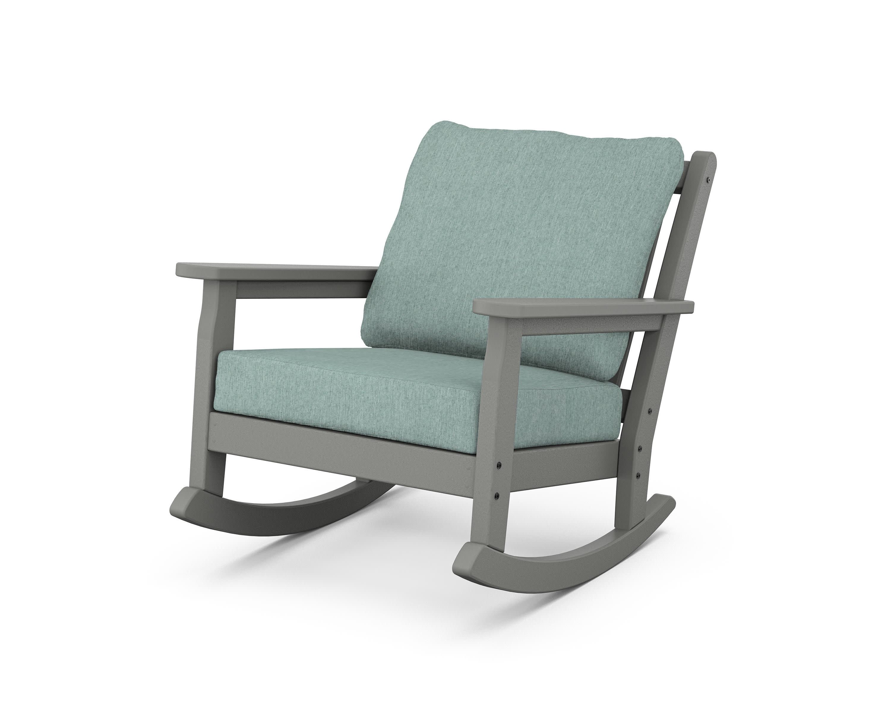 Chippendale Deep Seating Rocking Chair in Slate Grey / Glacier Spa
