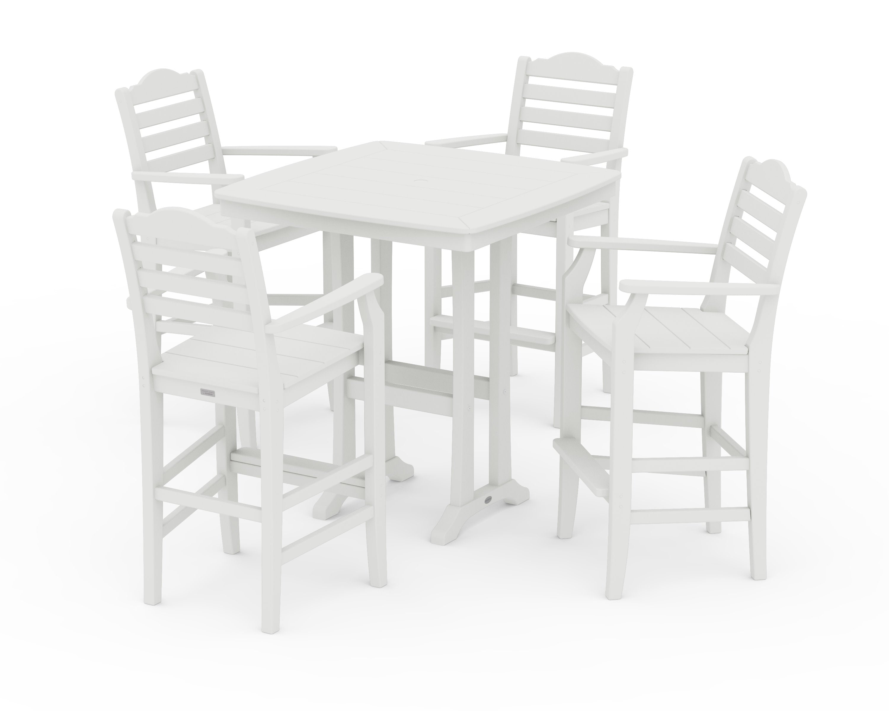 Savannah 5-Piece Bar Set with Trestle Legs in Vintage White