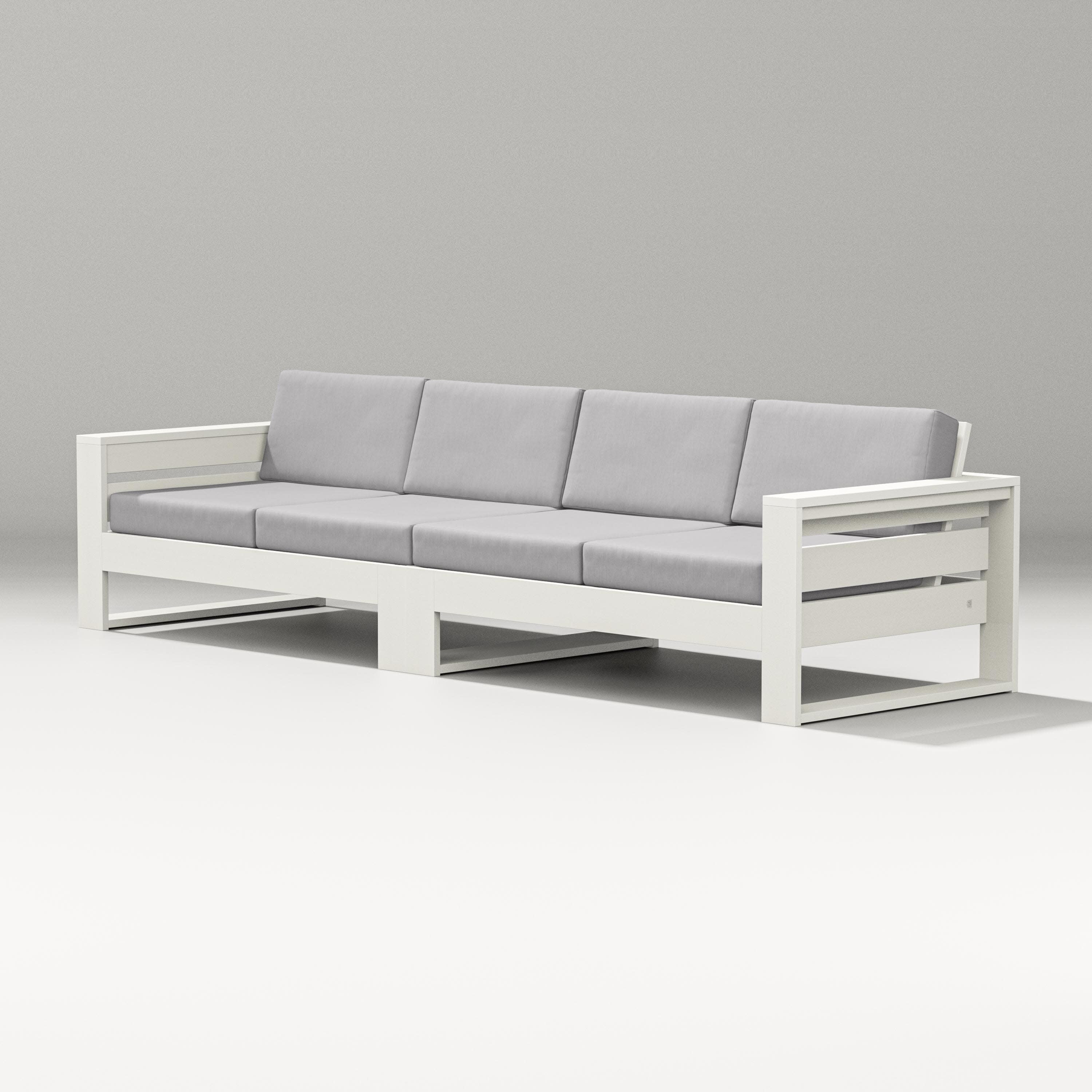 Latitude Straight Sectional in Vintage White / Granite