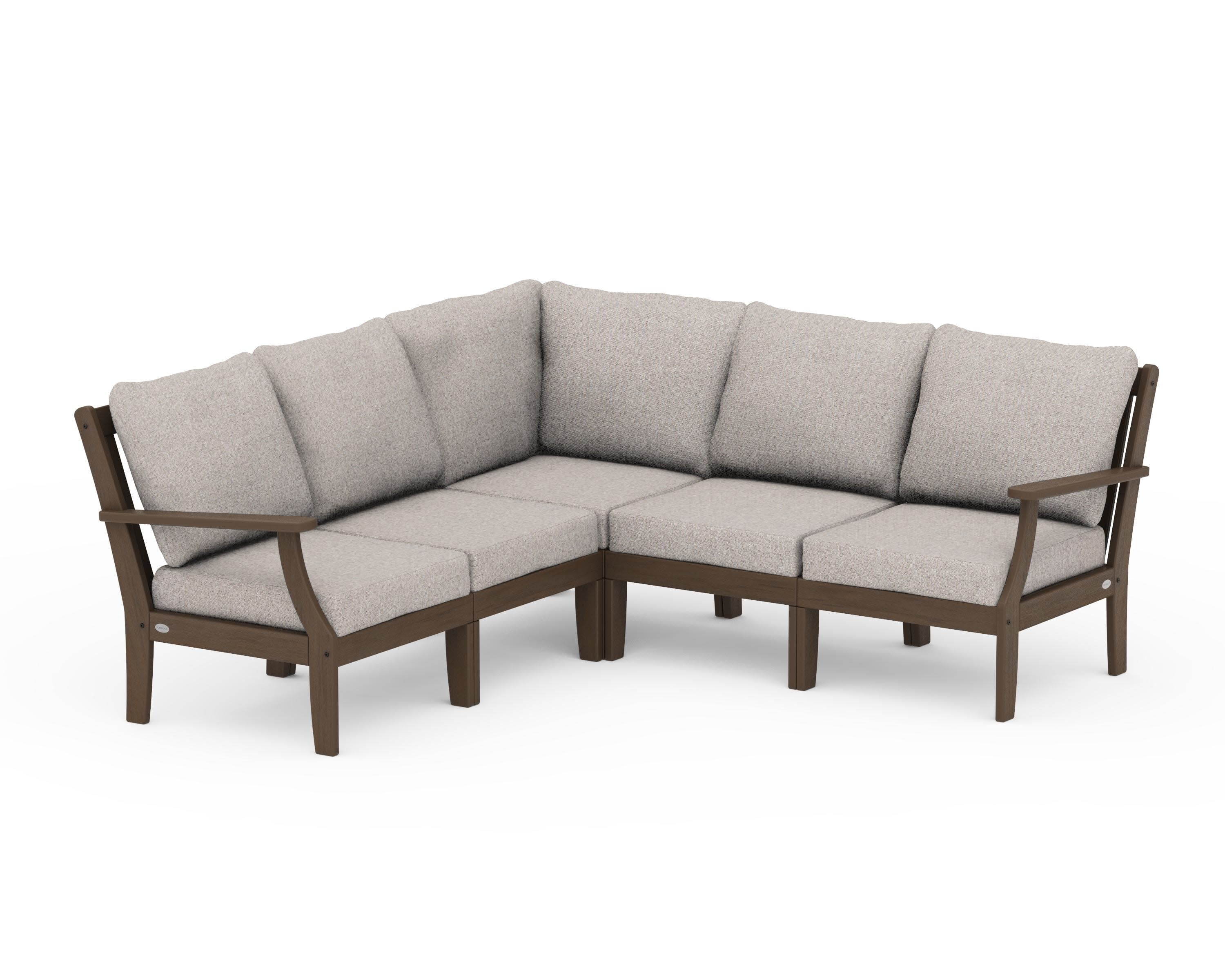 Braxton Modular 5-Piece Deep Seating Set in Kona / Weathered Tweed