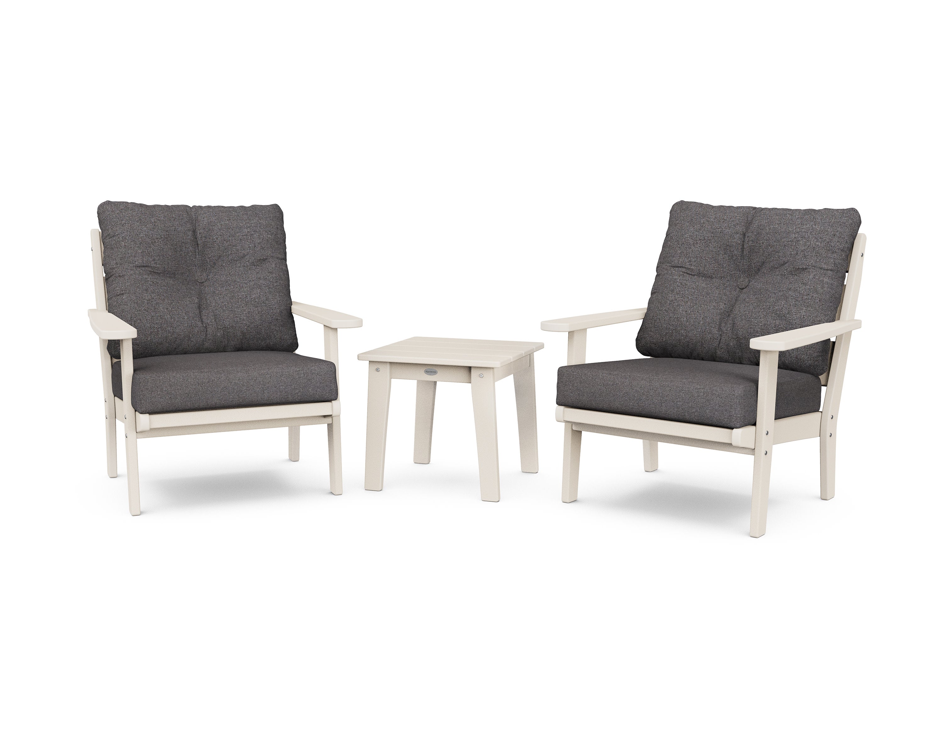 Lakeside 3-Piece Deep Seating Chair Set in Sand / Ash Charcoal