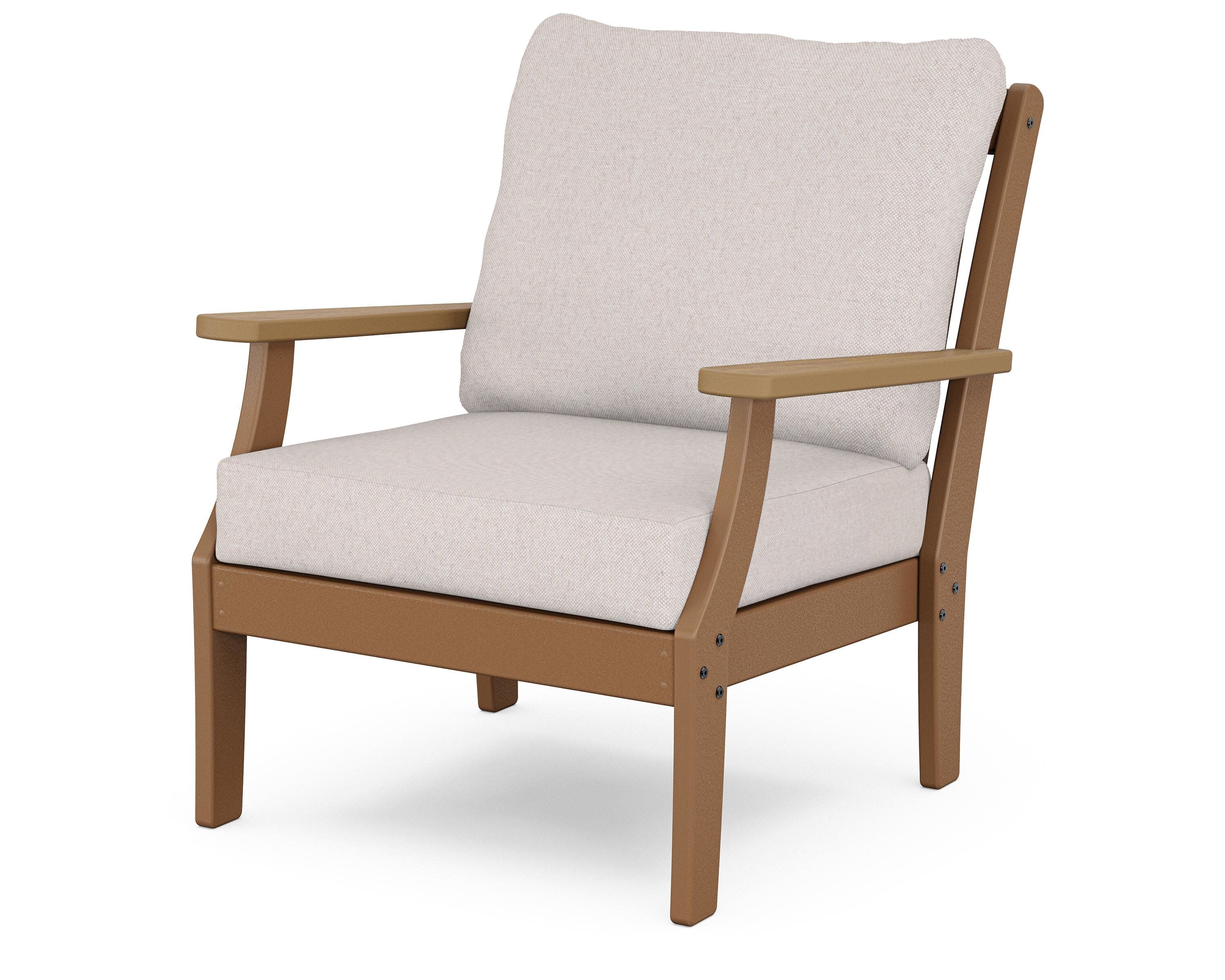 Braxton Deep Seating Chair in Teak / Natural / Dune Burlap