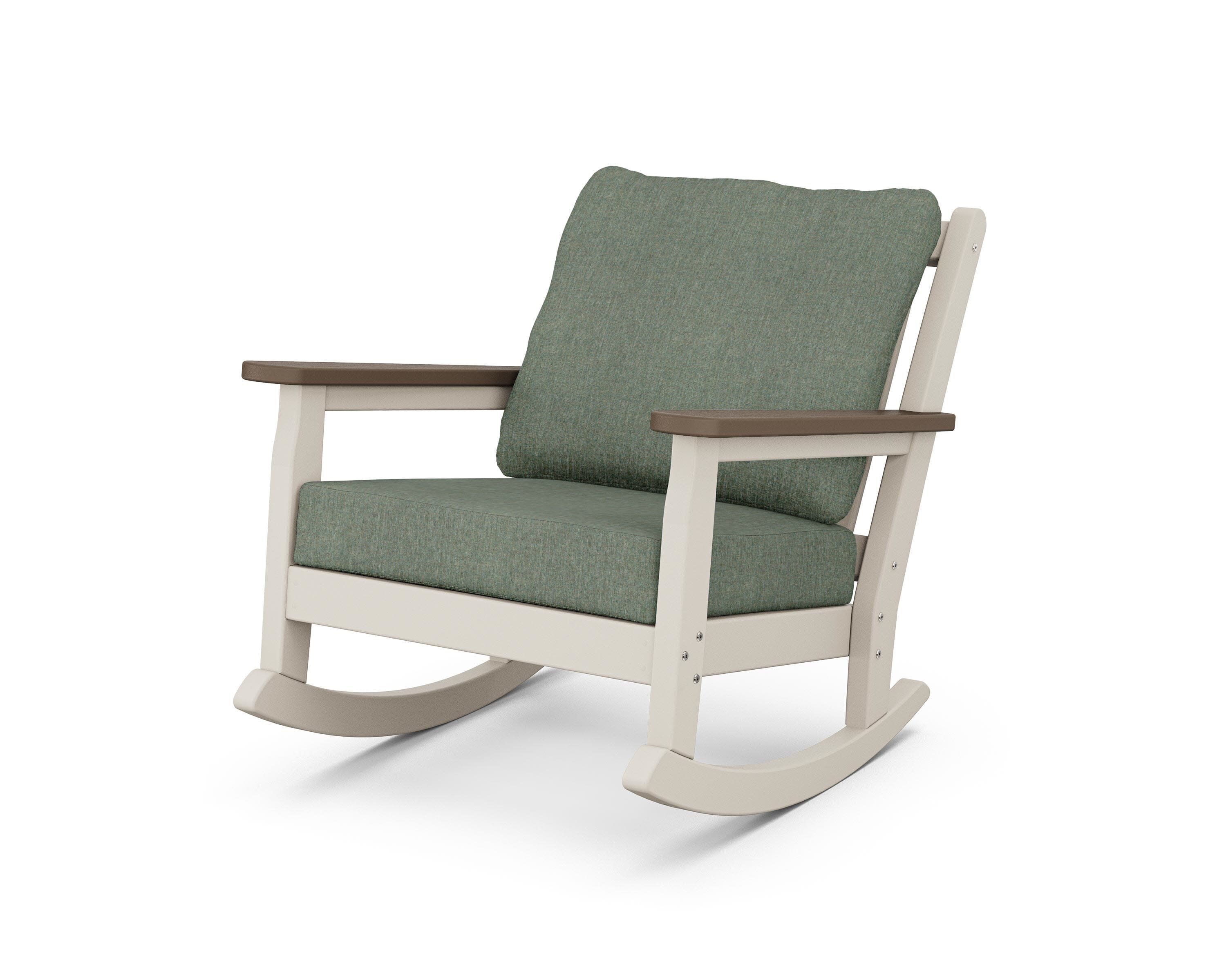 Chippendale Deep Seating Rocking Chair in Sand / Kona / Cast Sage
