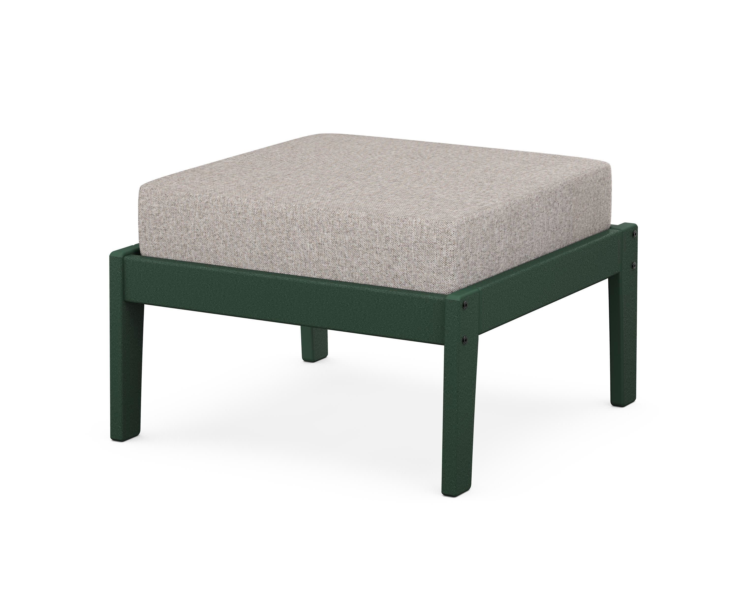 Deep Seating Ottoman in Green / Weathered Tweed