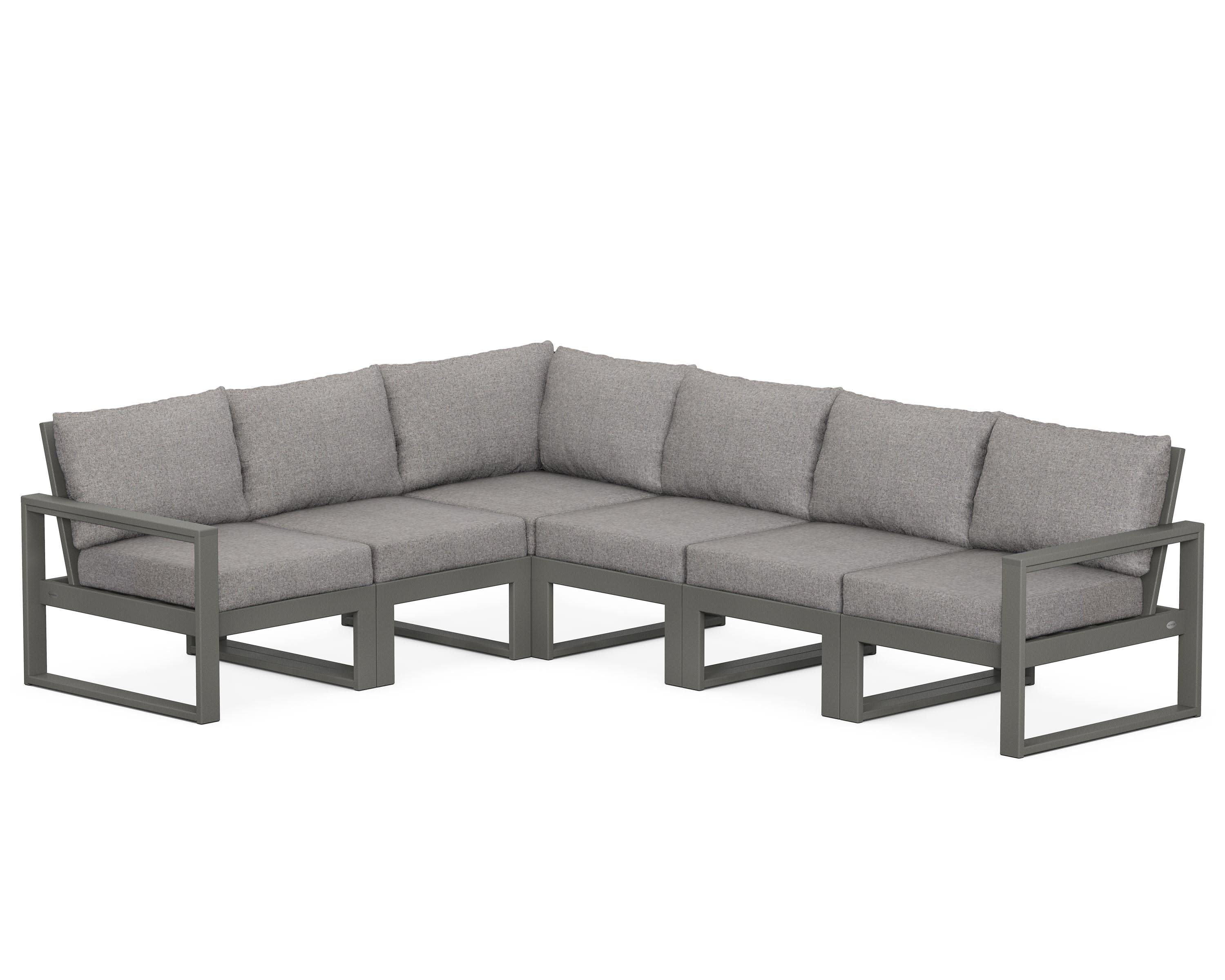 EDGE 6-Piece Modular Deep Seating Set in Slate Grey / Grey Mist