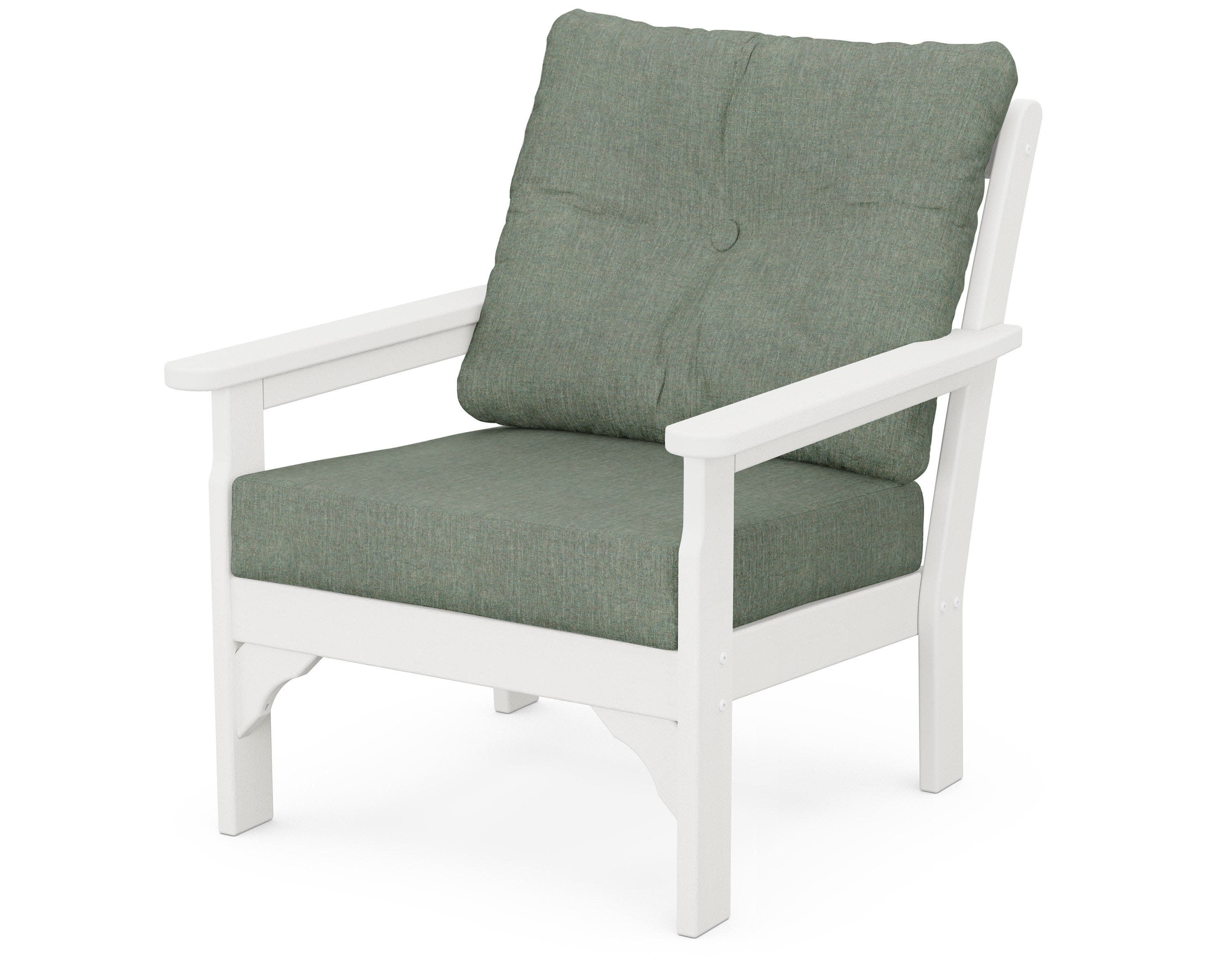 Vineyard Deep Seating Chair in Vintage White / Cast Sage