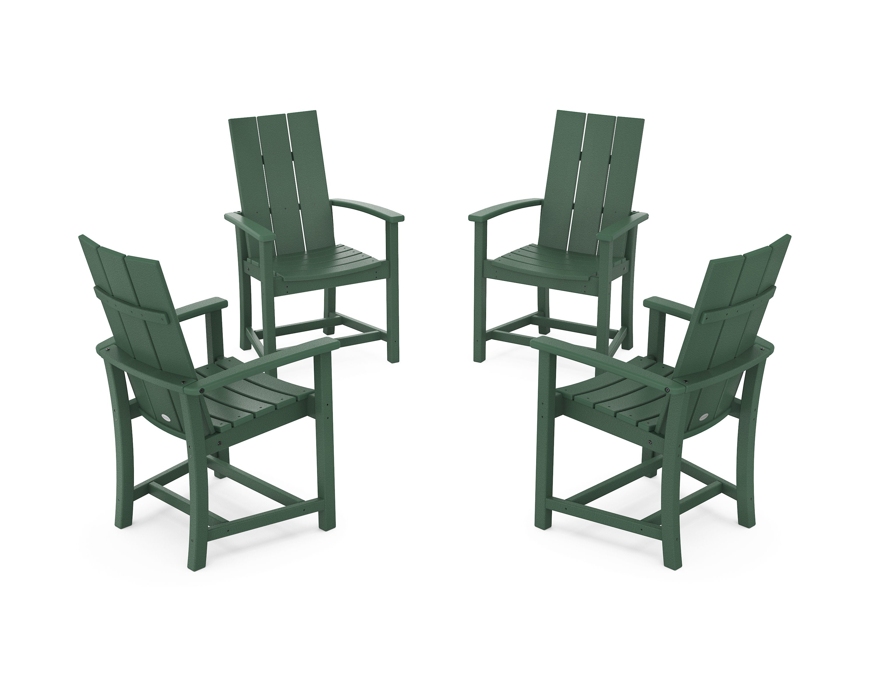 Modern 4-Piece Upright Adirondack Conversation Set in Green