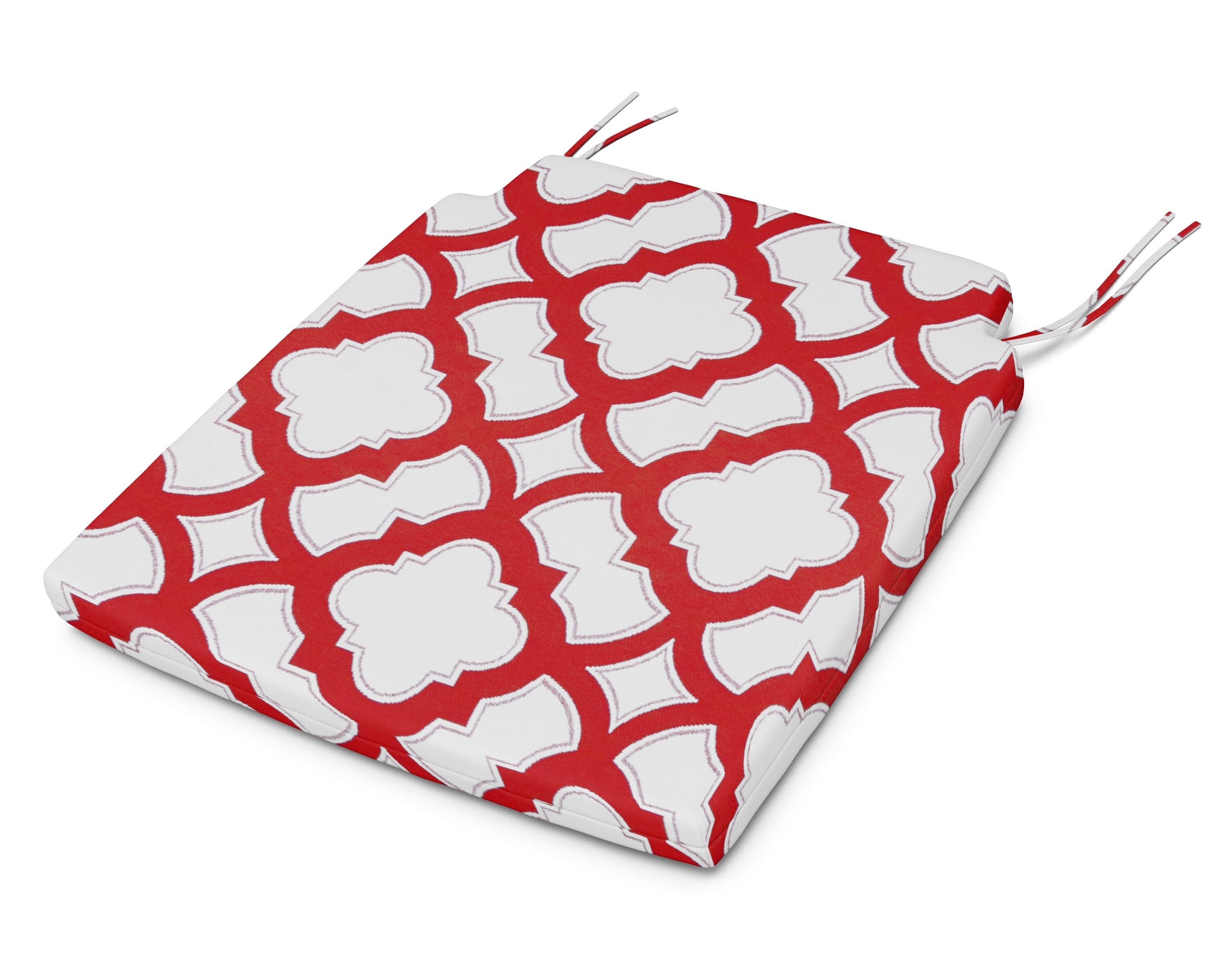 Savannah Dining Seat Pad in Trellis Crimson