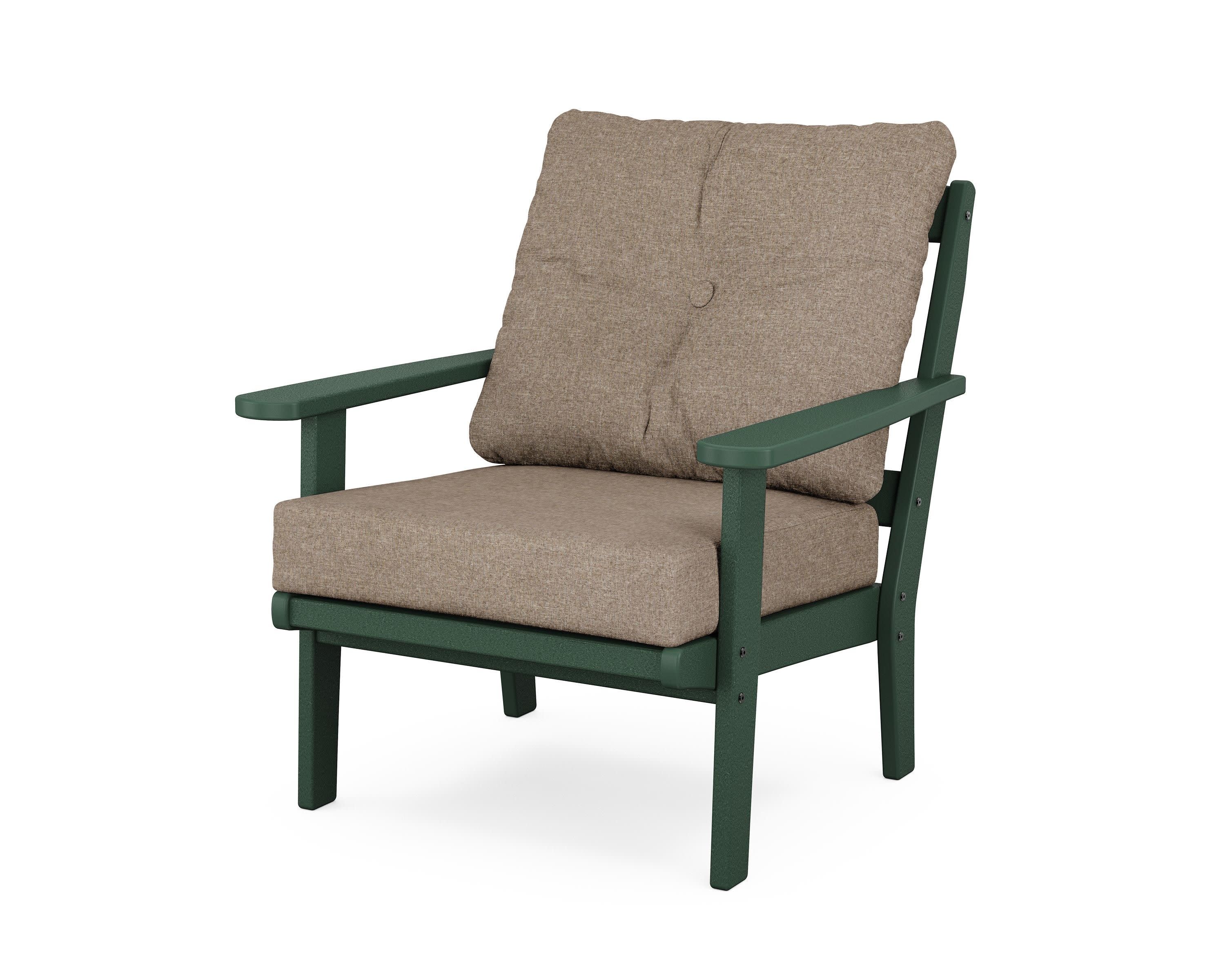 Mission Deep Seating Chair in Green / Spiced Burlap