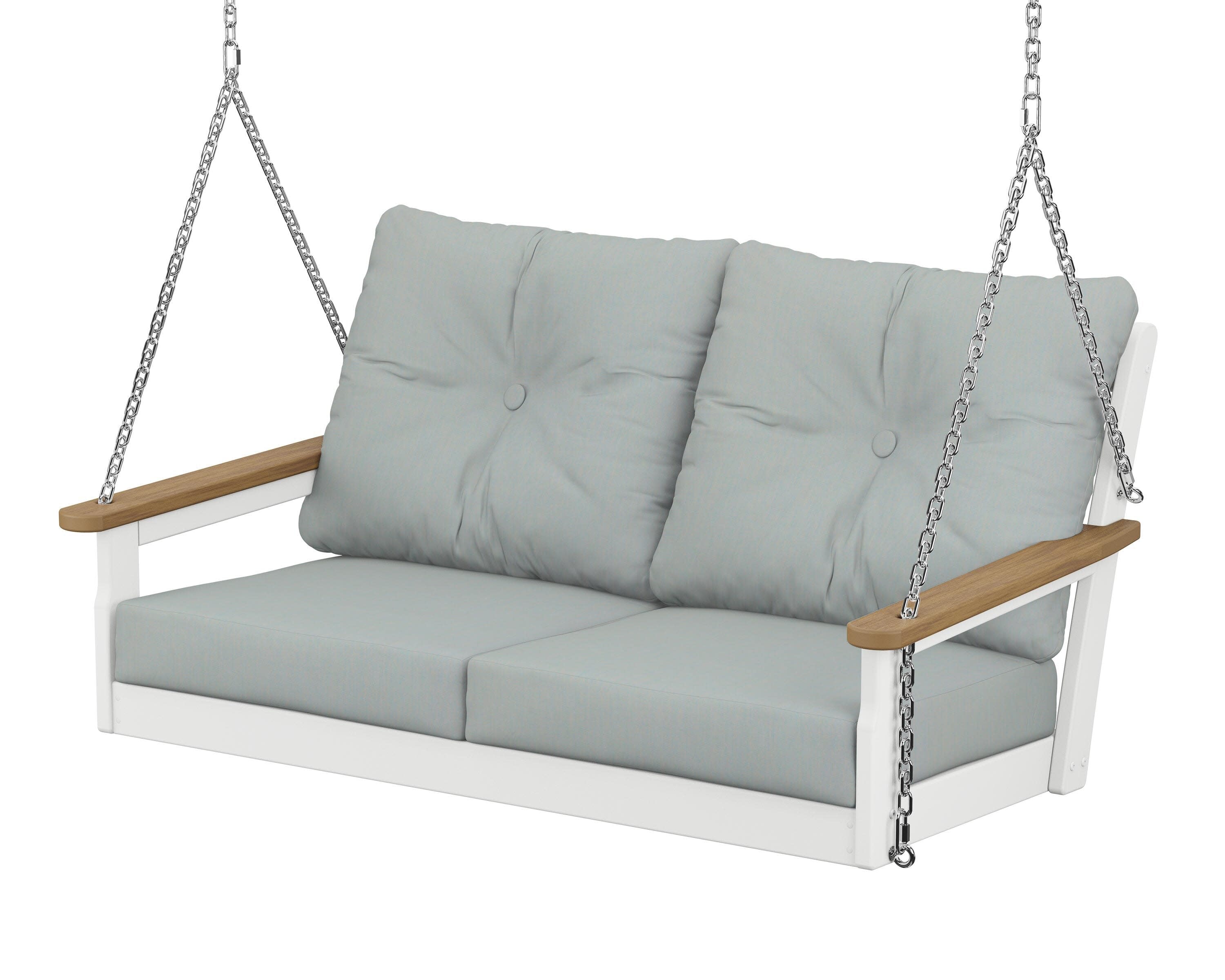 Vineyard Deep Seating Swing in White / Natural / Spa