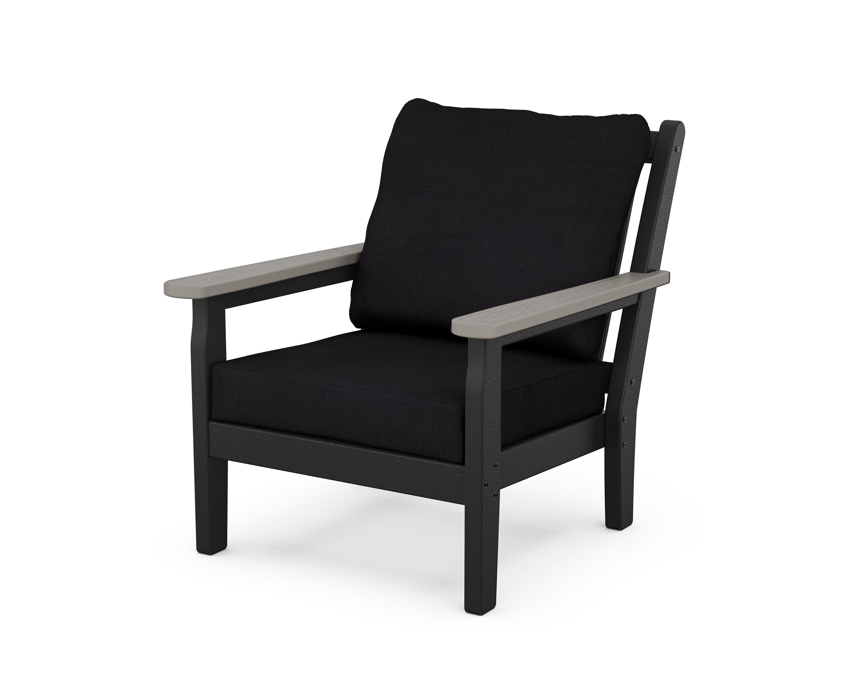 Chippendale Deep Seating Chair in Black / Driftwood / Midnight Linen