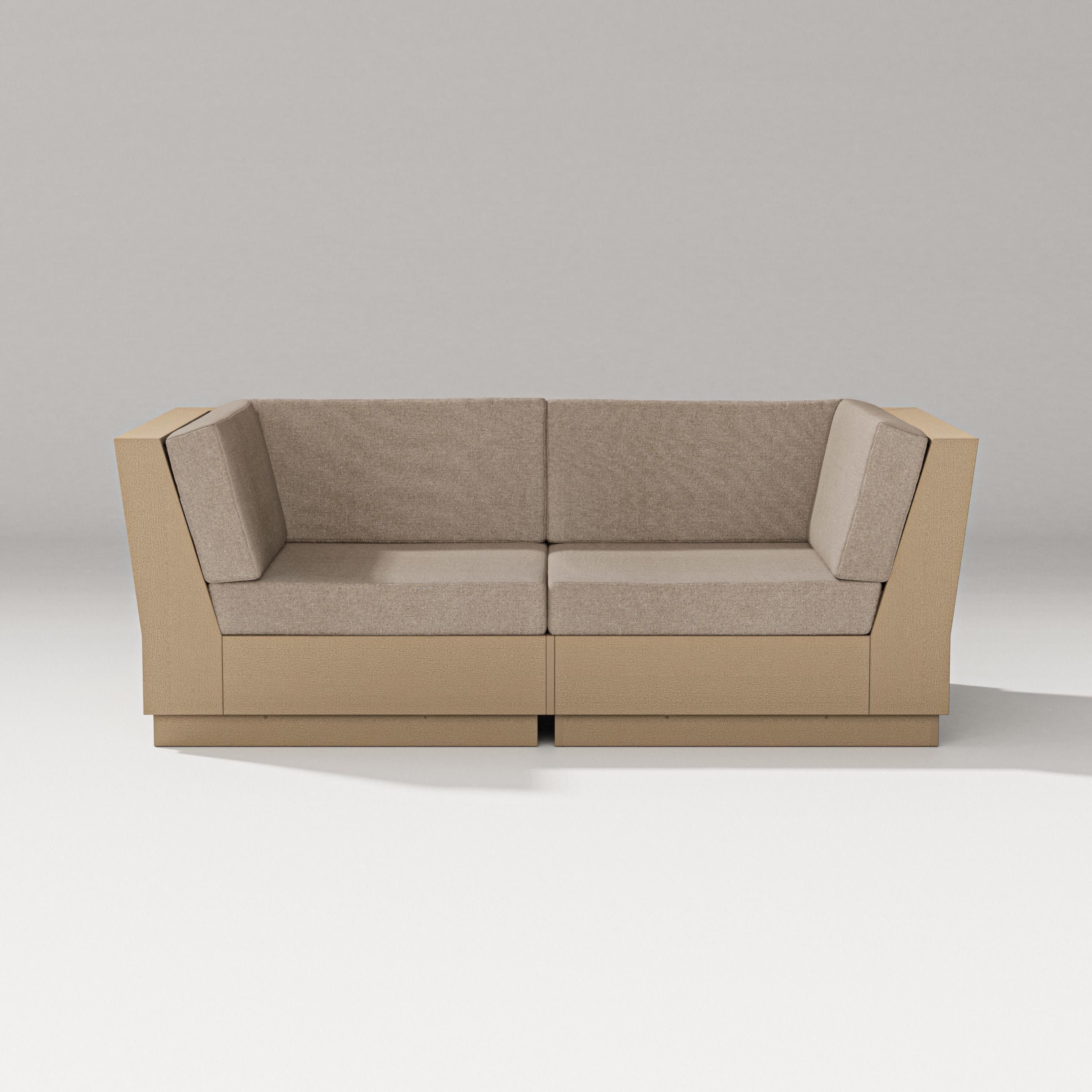 Elevate Loveseat Sectional in Vintage Sahara / Spiced Burlap