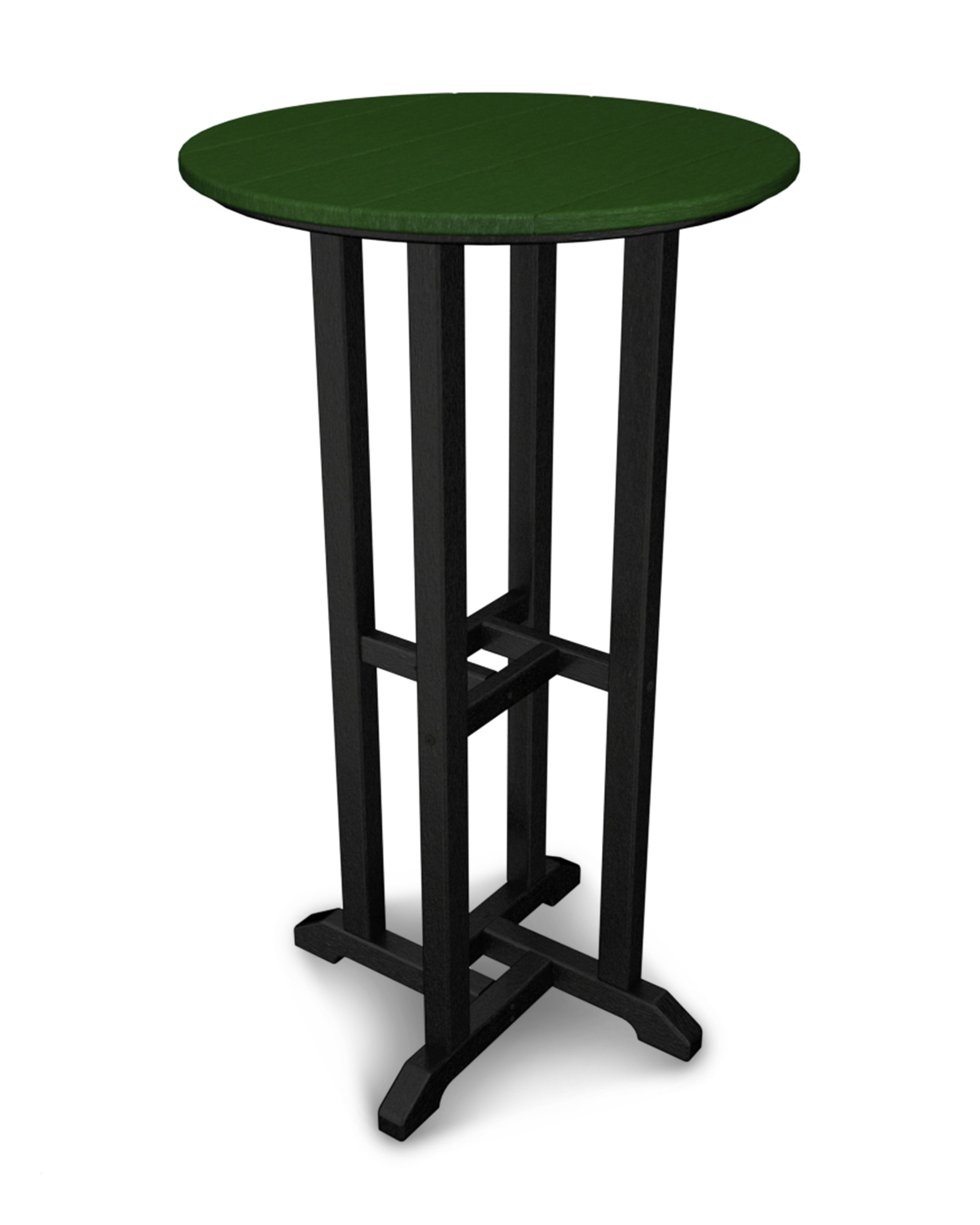 Contempo 24" Round Bar Table in Black / Green