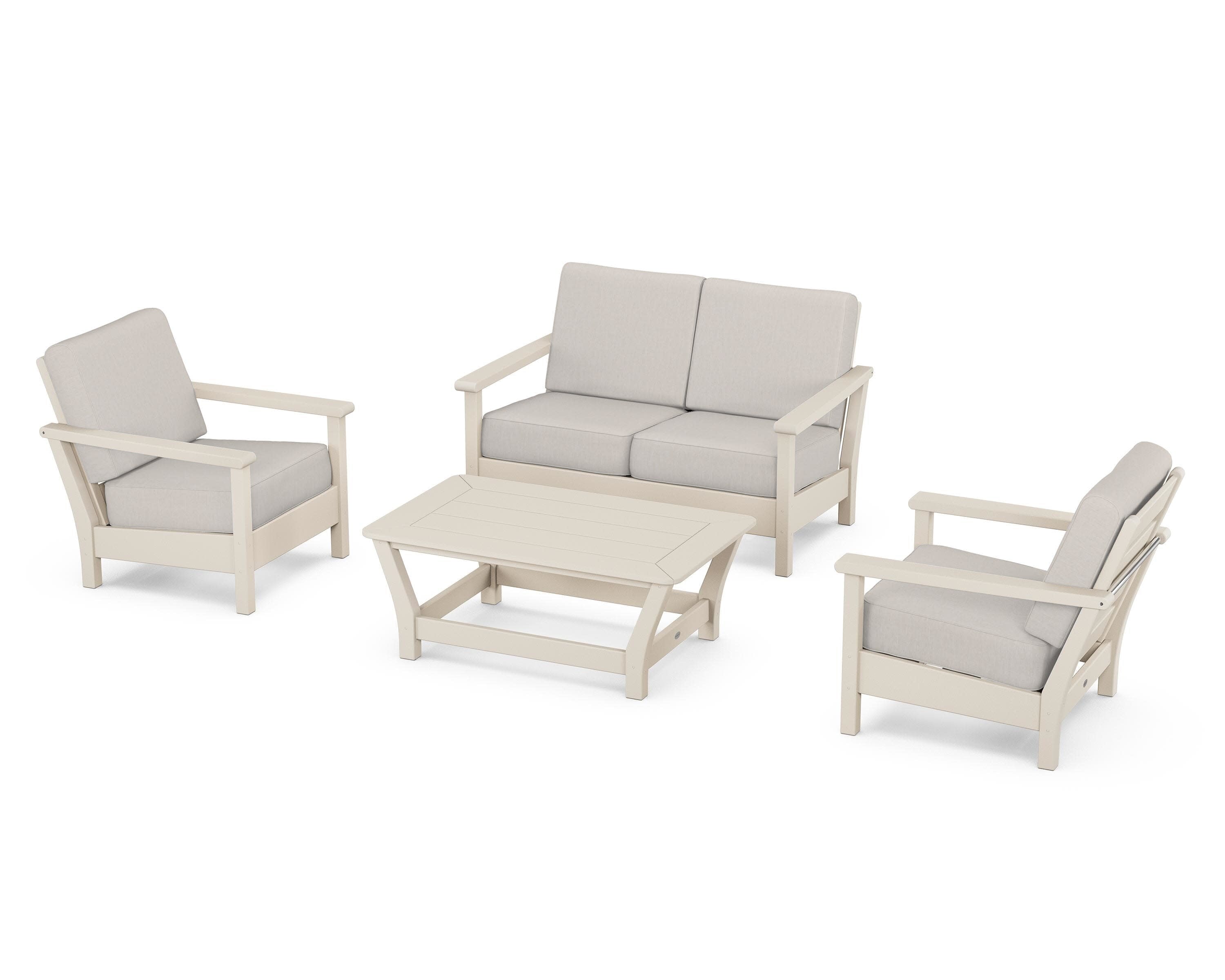 Harbour 4-Piece Deep Seating Set in Sand / Cast Ash