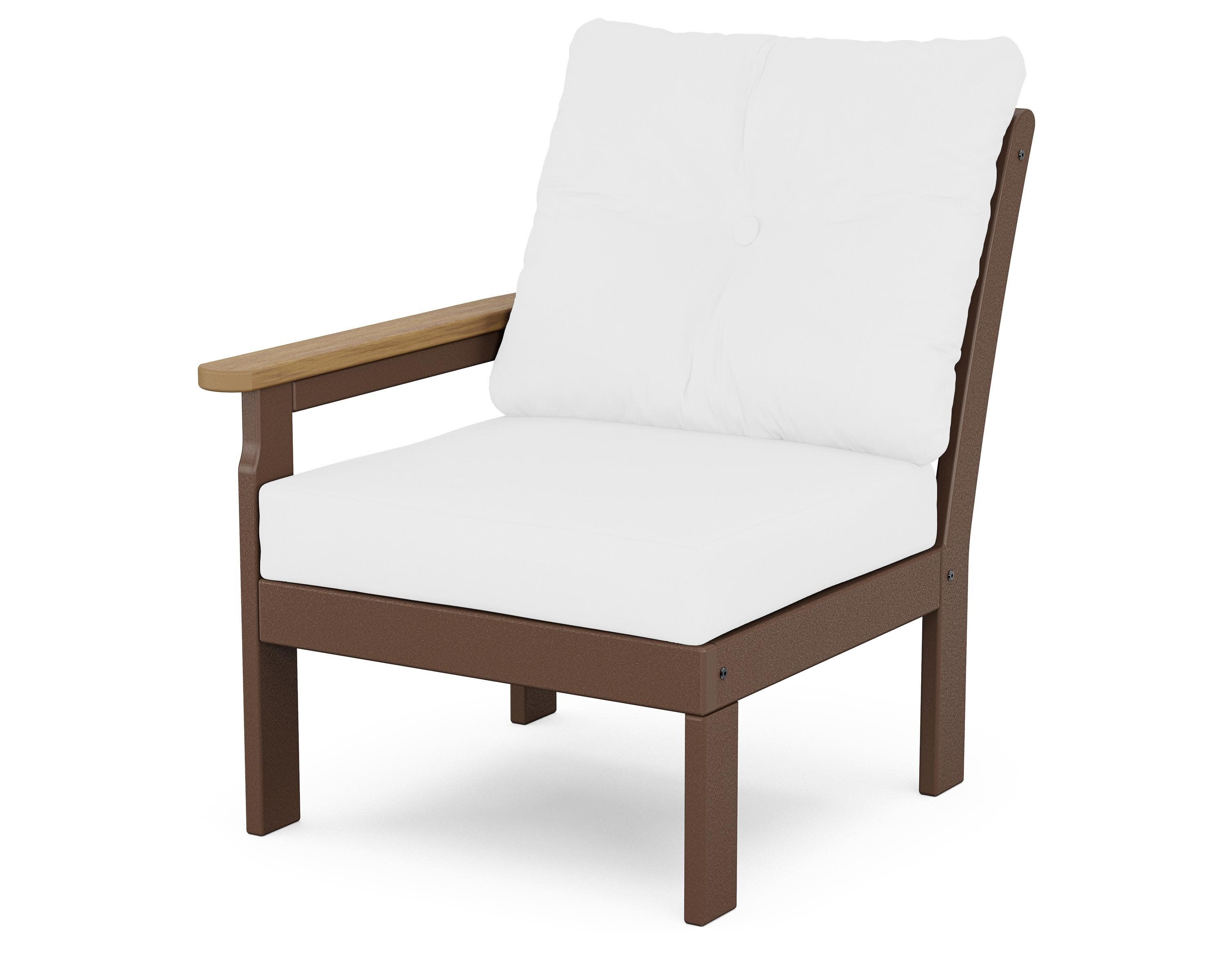 Vineyard Modular Left Arm Chair in Mahogany / Natural / Natural