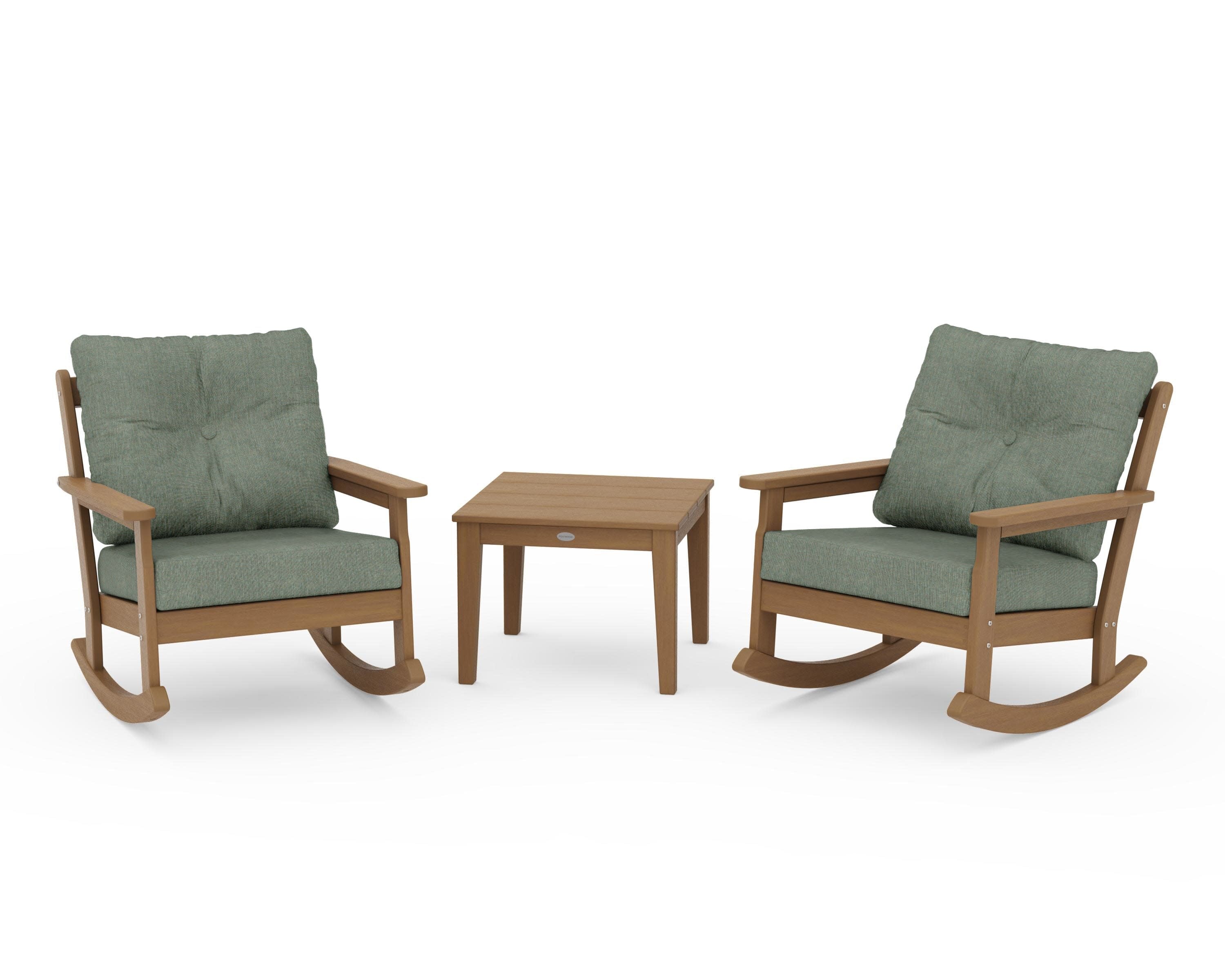 Vineyard 3-Piece Deep Seating Rocker Set in Natural / Cast Sage