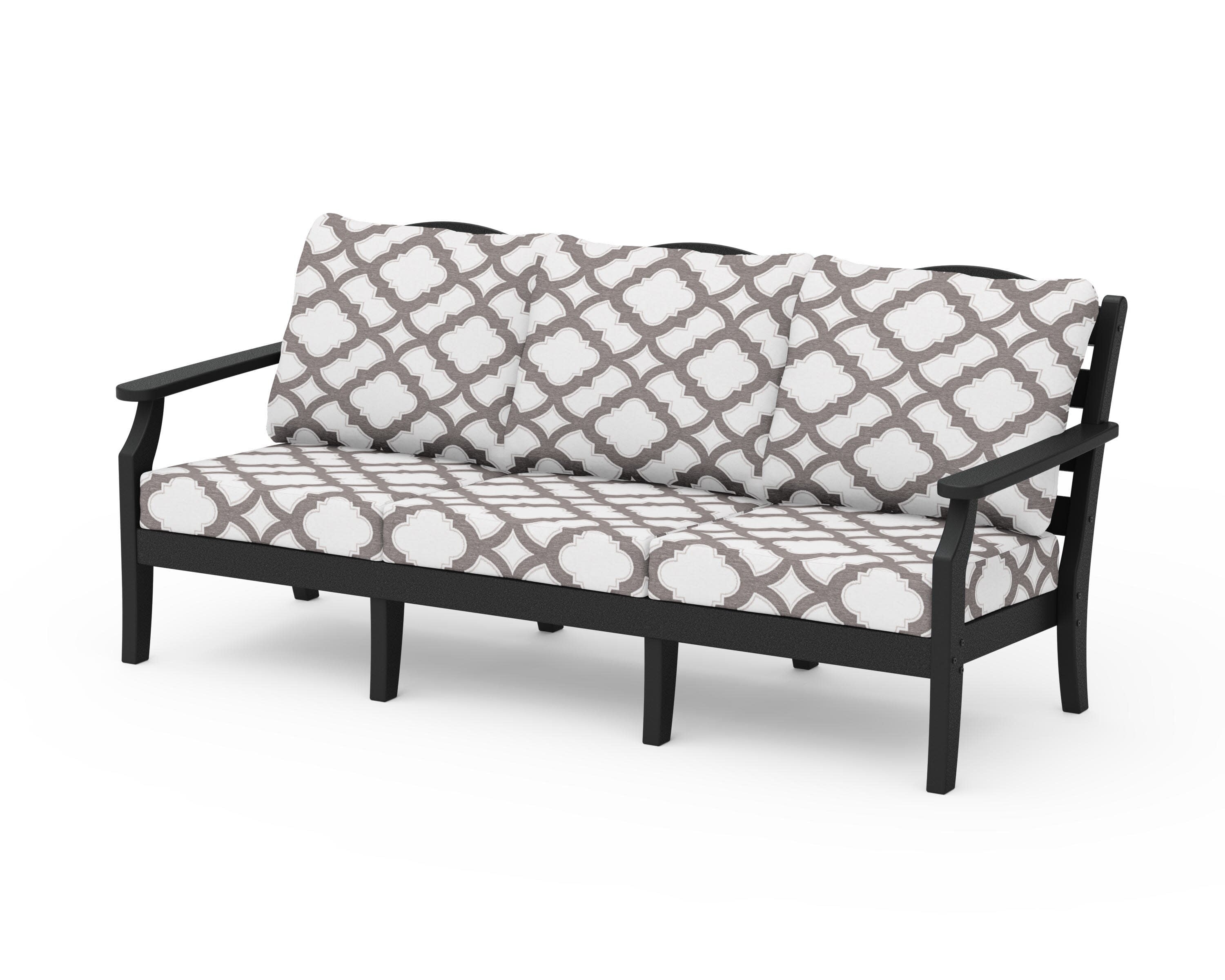 Savannah Deep Seating Sofa in Black / Trellis Grey Mist