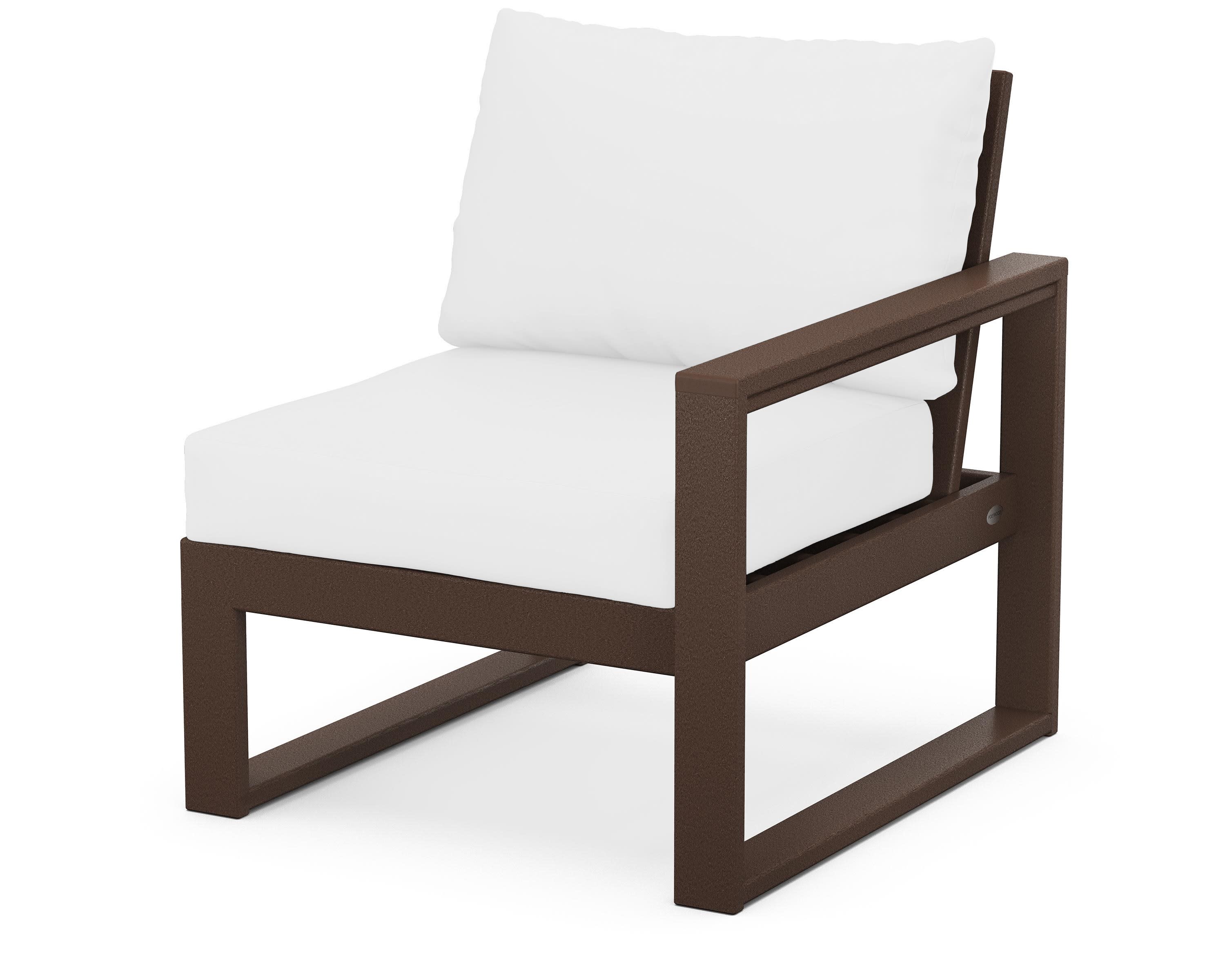 EDGE Modular Right Arm Chair in Mahogany / Natural