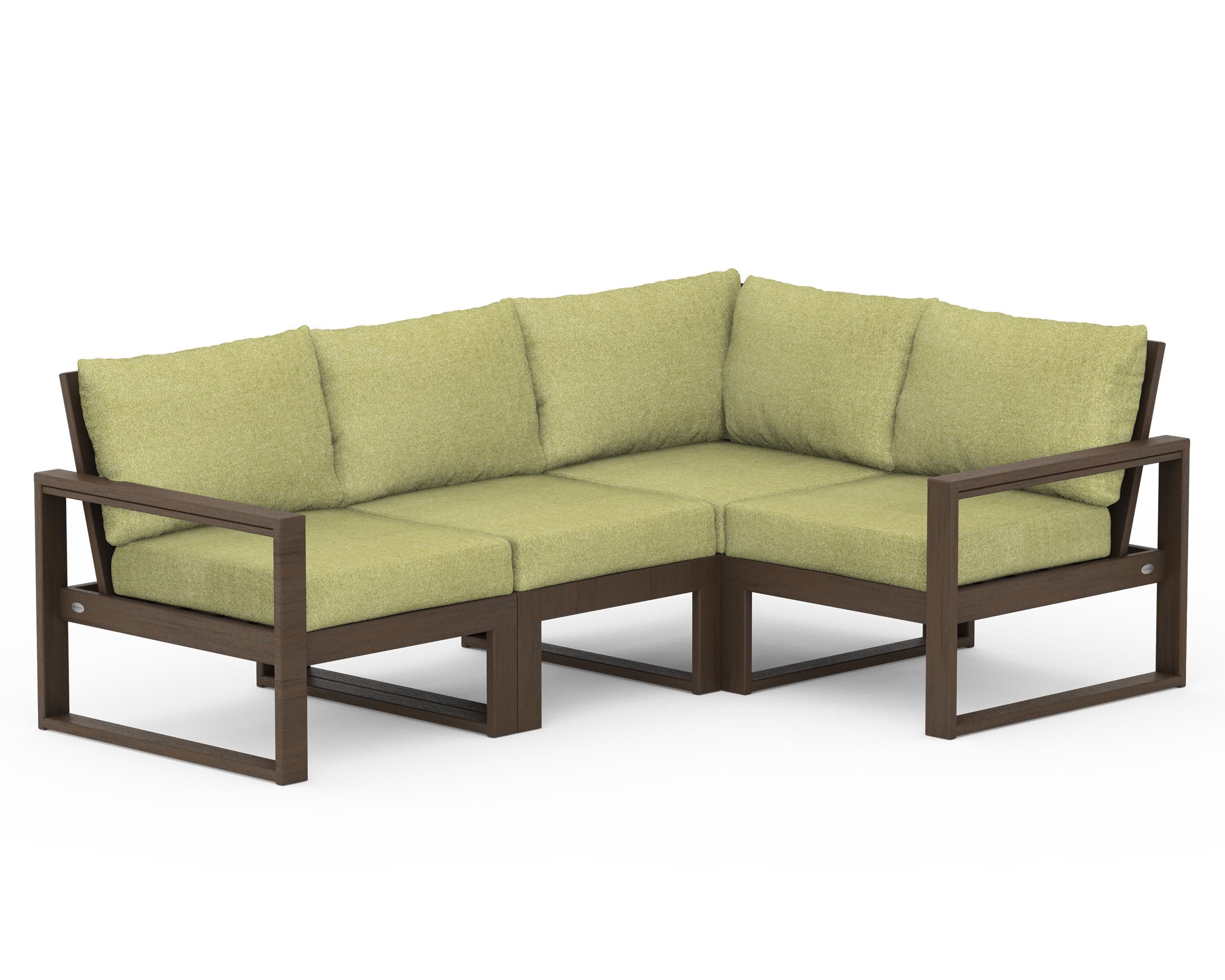 EDGE 4-Piece Modular Deep Seating Set in Kona / Chartreuse Boucle